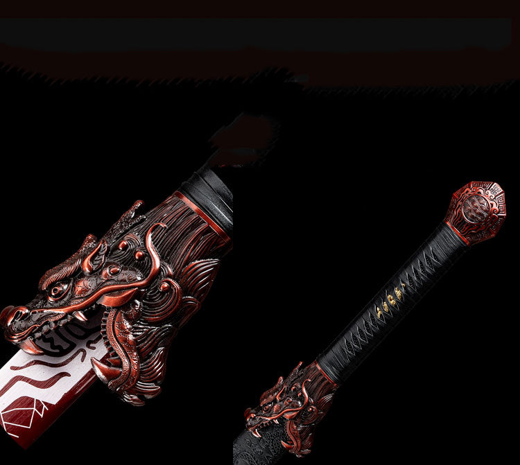Hand Forged Red dragon Tang Heng sword(1060 Carbon Steel)