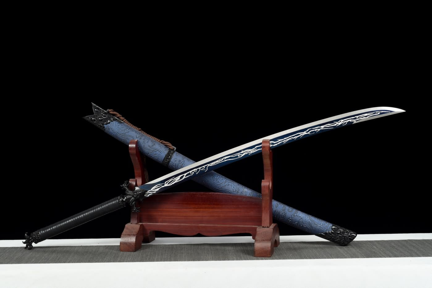 Chineae Swords,Dragon dao,Machetes Sword Real,Hand Forged High Carbon Steel Blue Blade,Alloy Fittings,LOONGSWORD