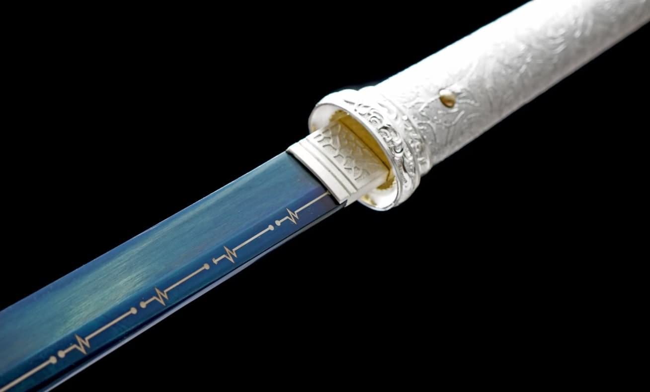 Hand Forged Tang Dao Sword Real Beat Saber 1060 Carbon Steel Blade Silver Appearance