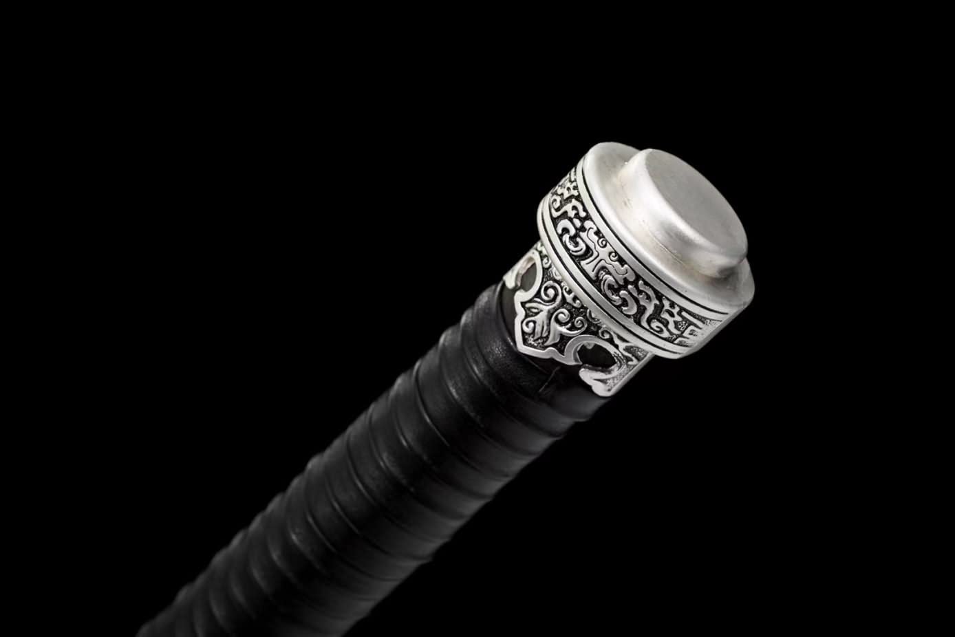 Black Gold Sabre,High Carbon Steel Blades,Faux Leather Scabbard,chinese sword real