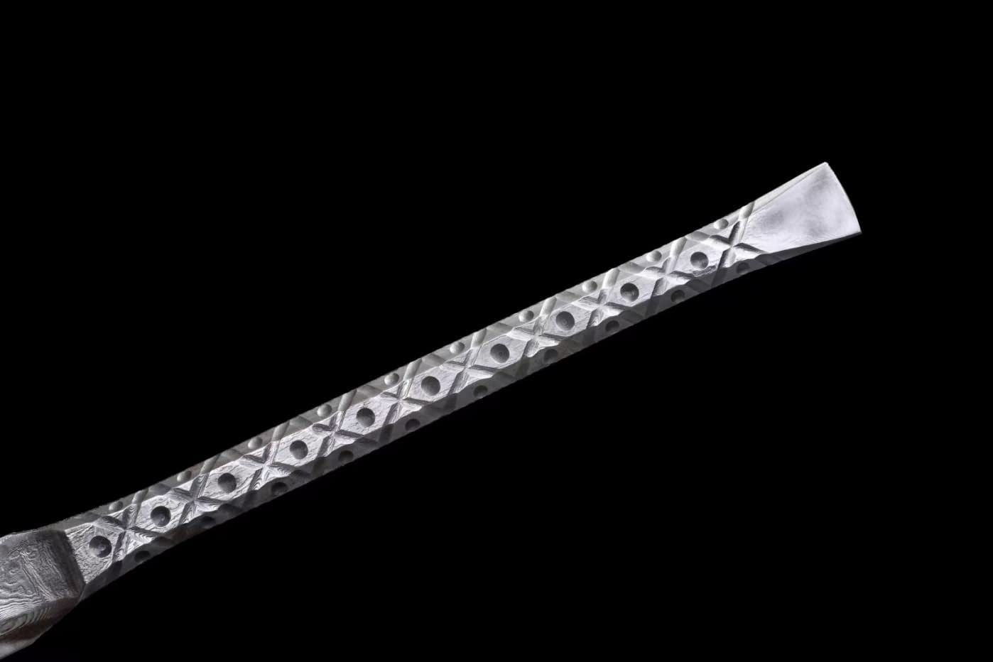 LOONGSWORD,Chinese sword,Broadsword Real,Full tang Damascus Steel Blades Handle,Cowhide Scabbard