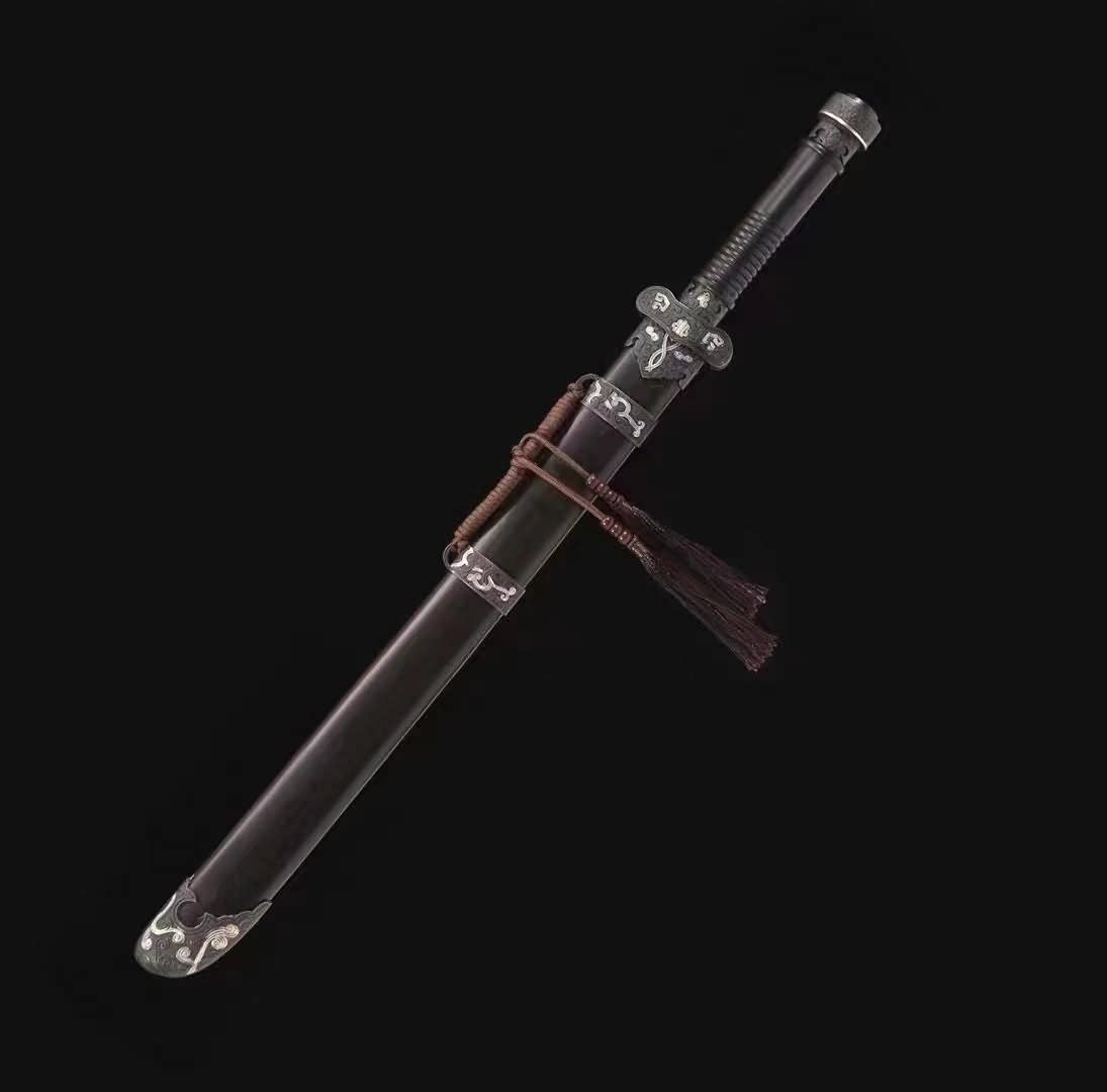 Hand Forged Black Gold Ancient Knife,Handmade Damascus Steel Blade,Brass Fittings