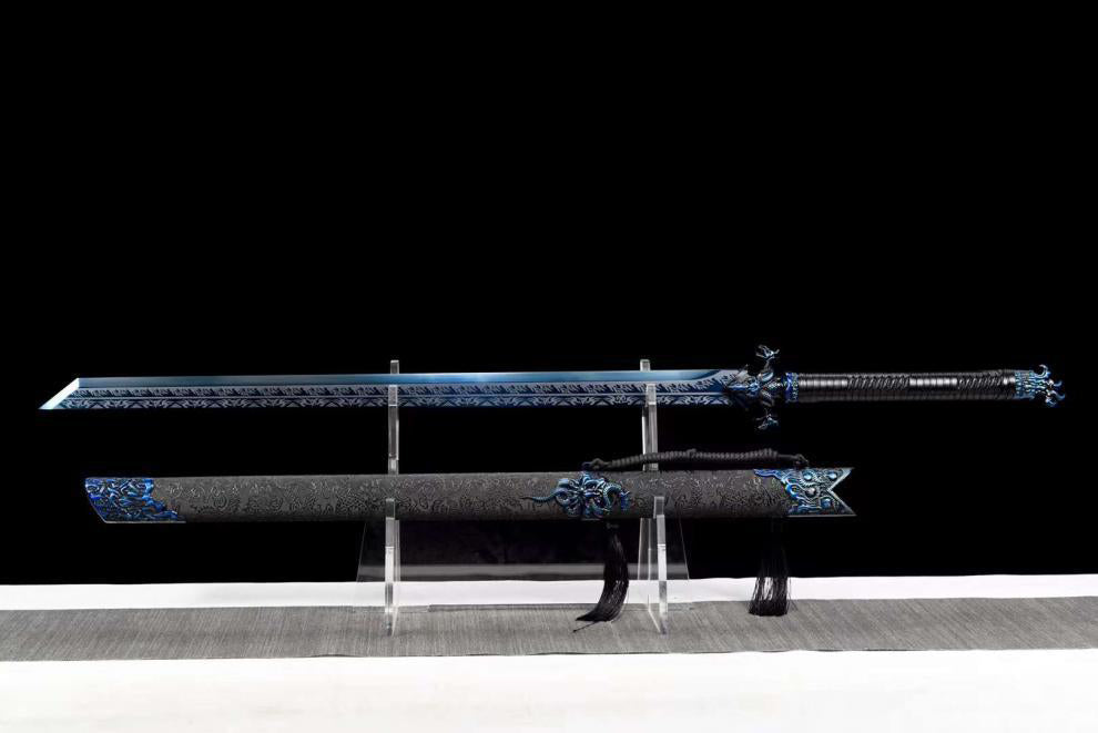 Hand Forged blue ghost Tang Heng sword(1060 Carbon Steel)