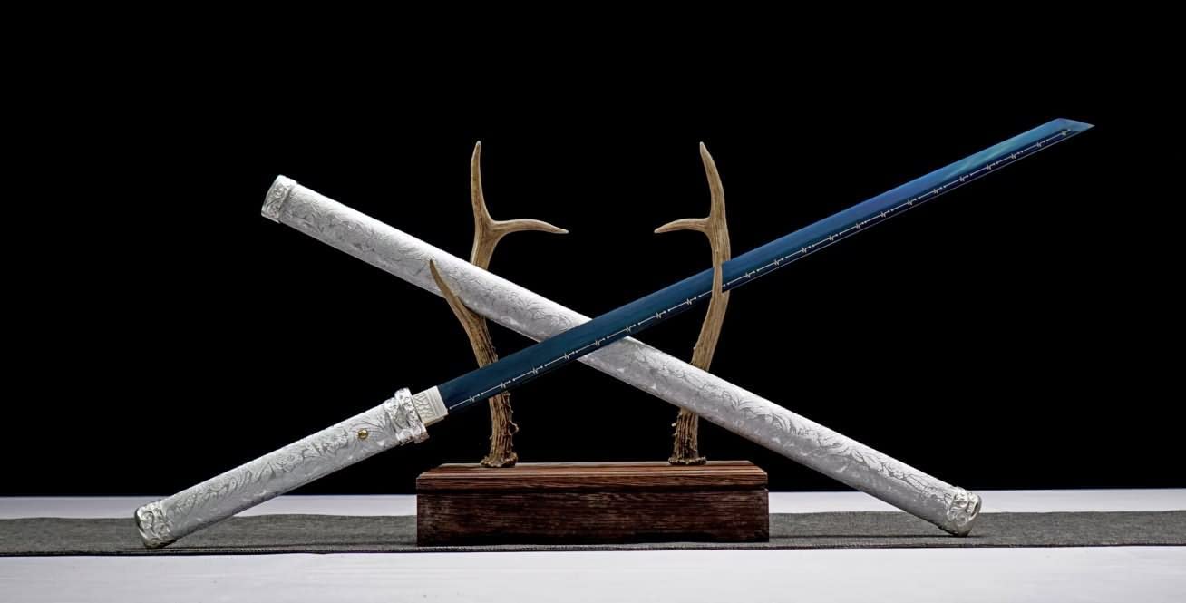 Hand Forged Tang Dao Sword Real Beat Saber 1060 Carbon Steel Blade Silver Appearance