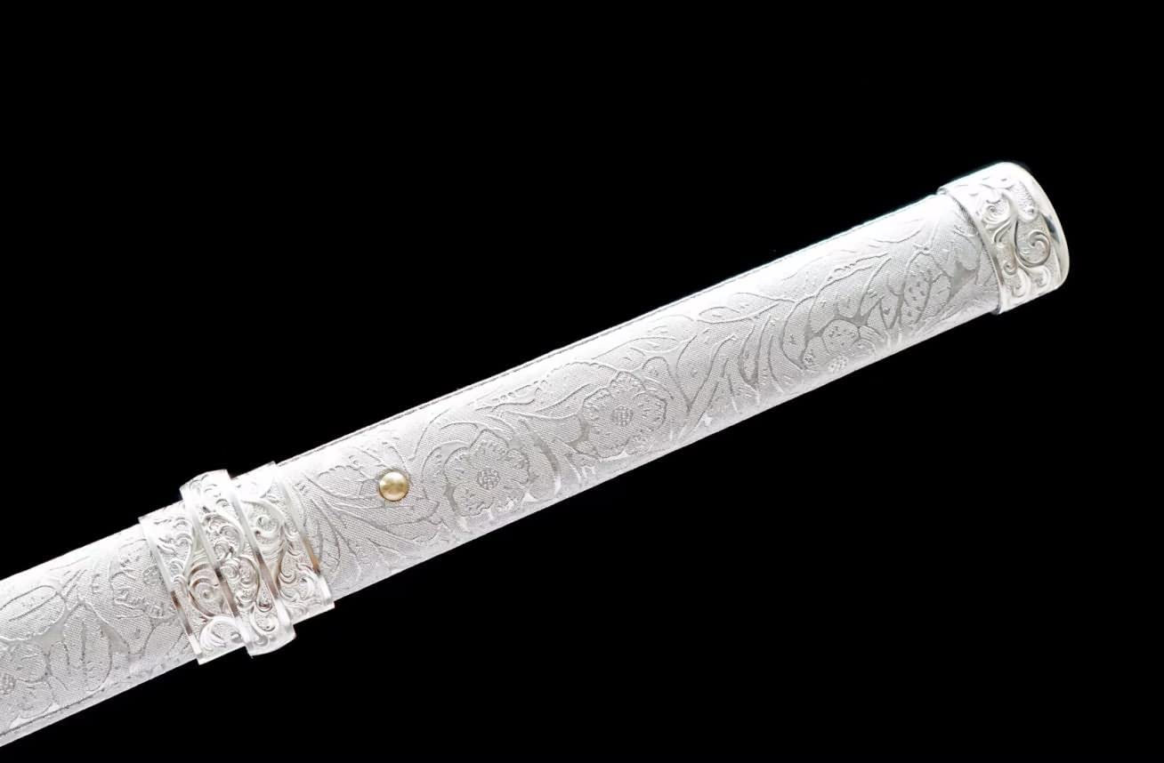 Hand Forged Tang Dao Sword Real Beat Saber 1060 Carbon Steel Blade Silver Appearance