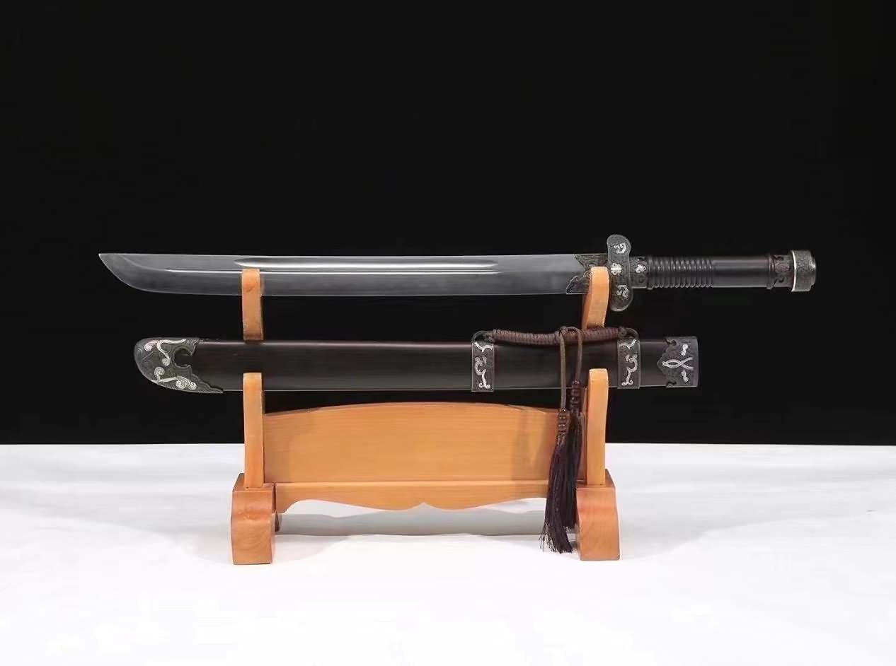 Hand Forged Black Gold Ancient Knife,Handmade Damascus Steel Blade,Brass Fittings