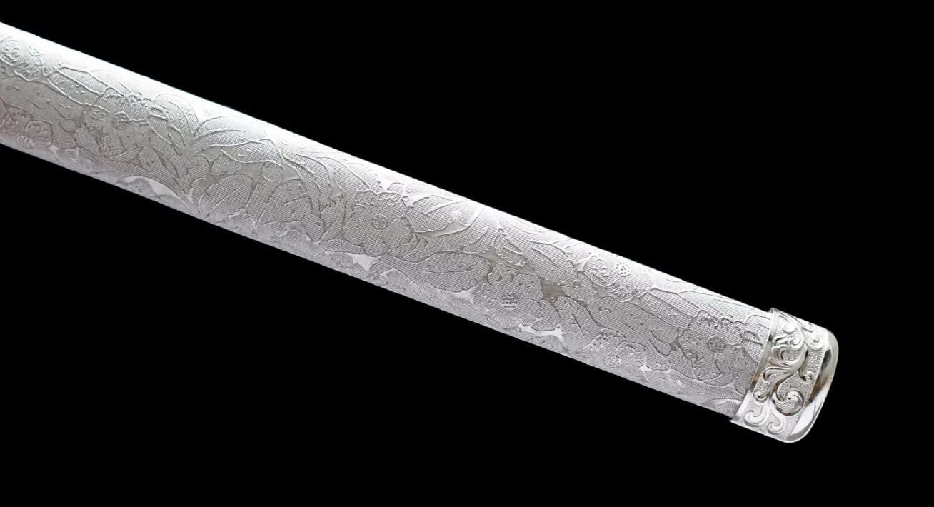 Hand Forged Tang Dao Sword Real Beat Saber 1060 Carbon Steel Blade Silver Appearance