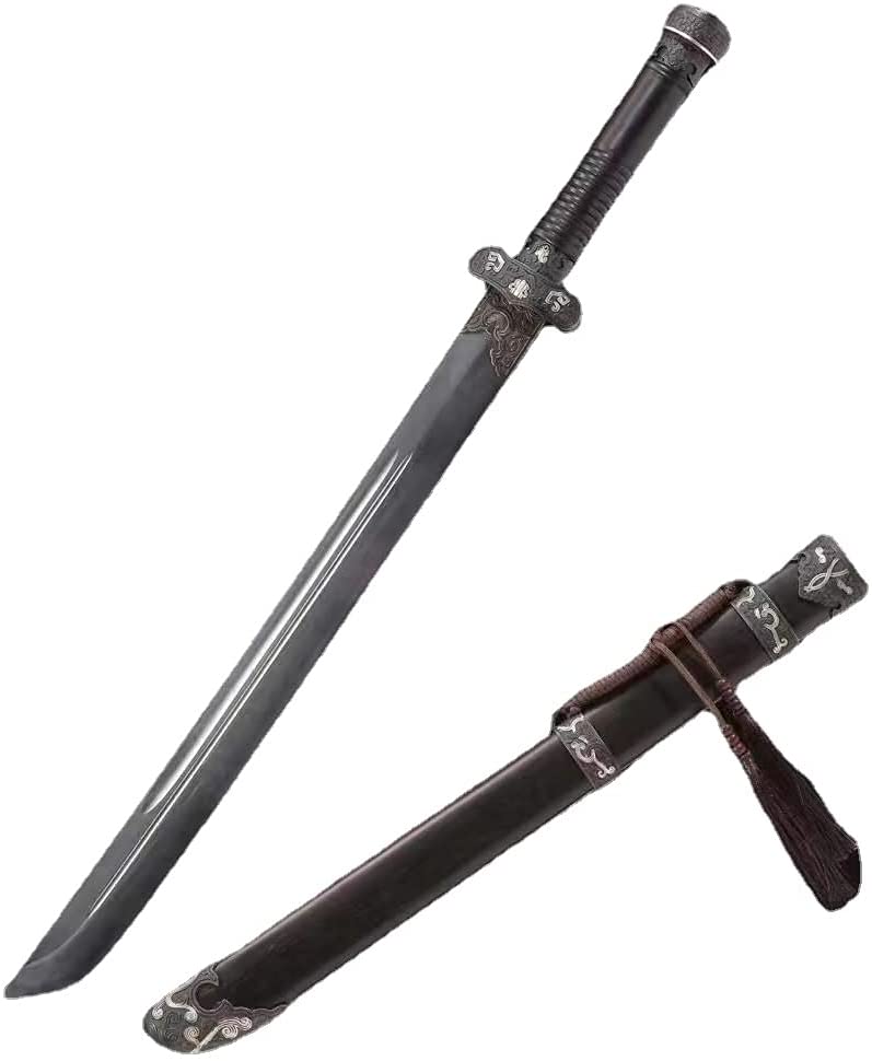 Hand Forged Black Gold Ancient Knife,Handmade Damascus Steel Blade,Brass Fittings