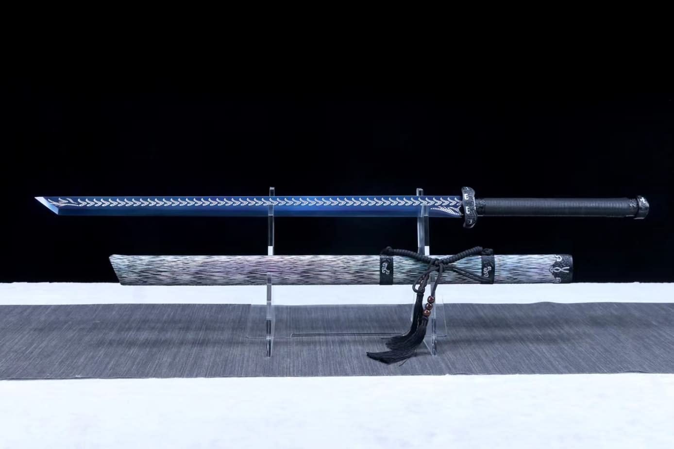 Hand Forged Black Gold Dao Saber,Forged 1060 Carbon Steel Blade,Alloy Fittings