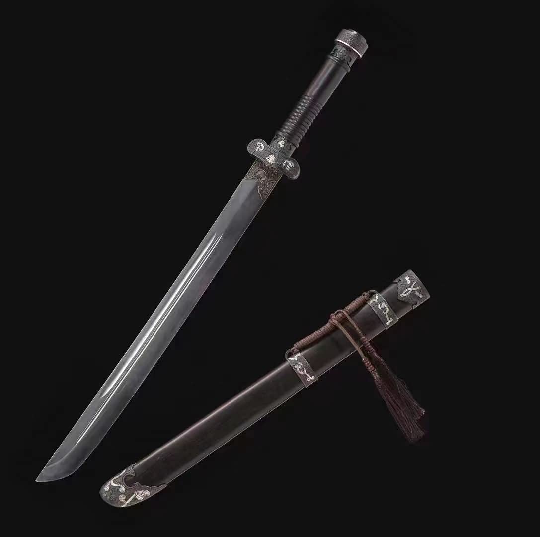 Hand Forged Black Gold Ancient Knife,Handmade Damascus Steel Blade,Brass Fittings