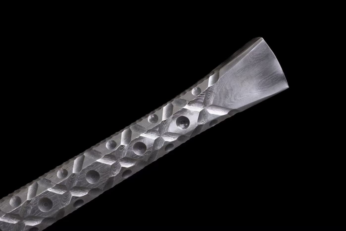 LOONGSWORD,Chinese sword,Broadsword Real,Full tang Damascus Steel Blades Handle,Cowhide Scabbard