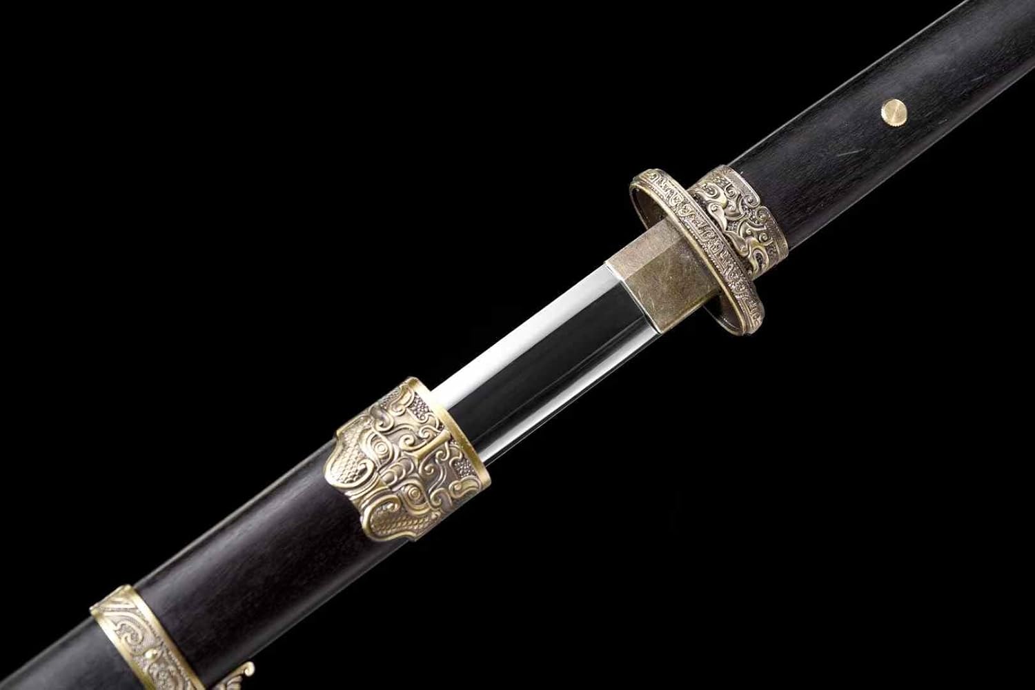Hand Forged Ring-Handled Han Sword – High Carbon Steel Blade(1045 Carbon Steel)