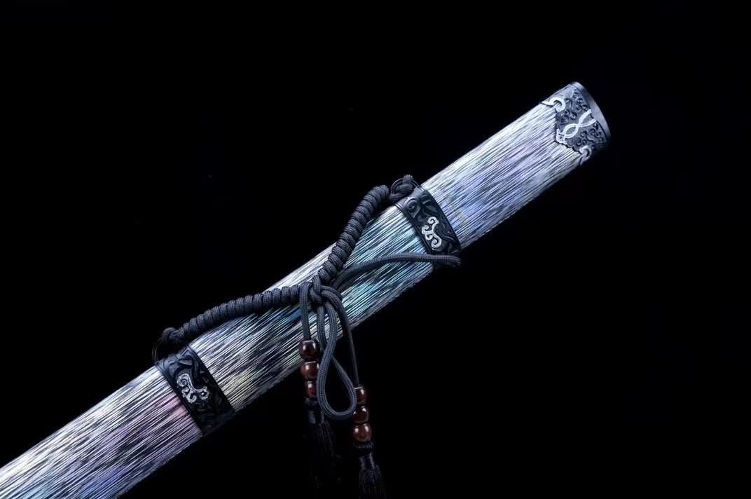 Hand Forged Black Gold Dao Saber,Forged 1060 Carbon Steel Blade,Alloy Fittings