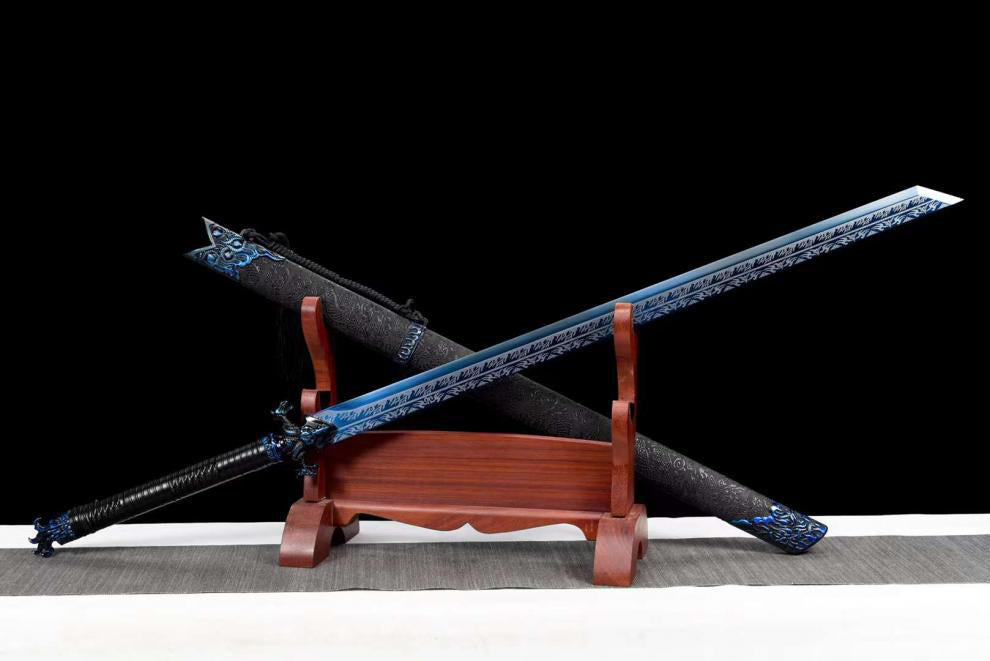 Hand Forged blue ghost Tang Heng sword(1060 Carbon Steel)