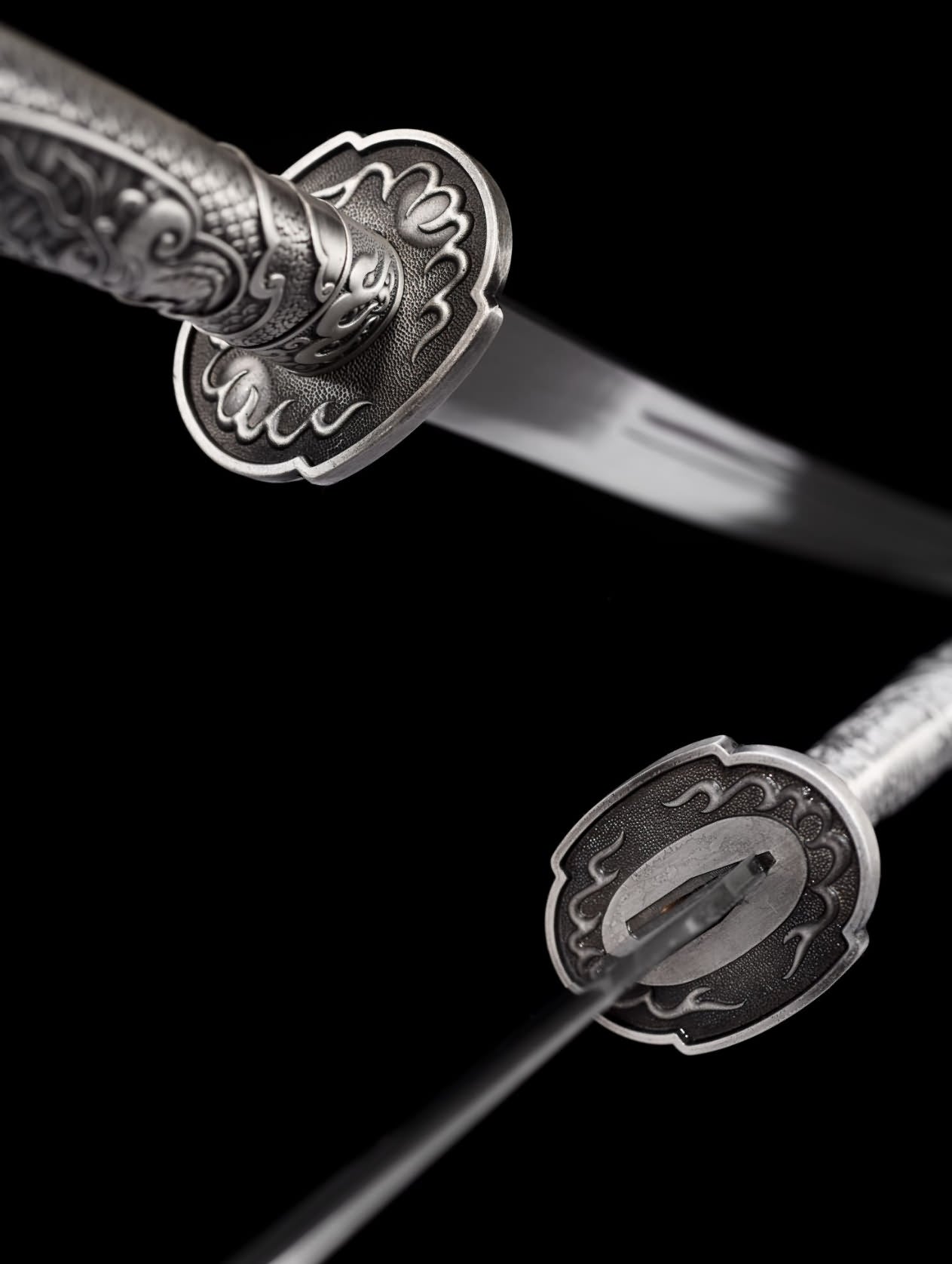 Hand Forged Qing dao Sword-Forged Damascus Steel Blade with Alloy Fittings-Battle Ready