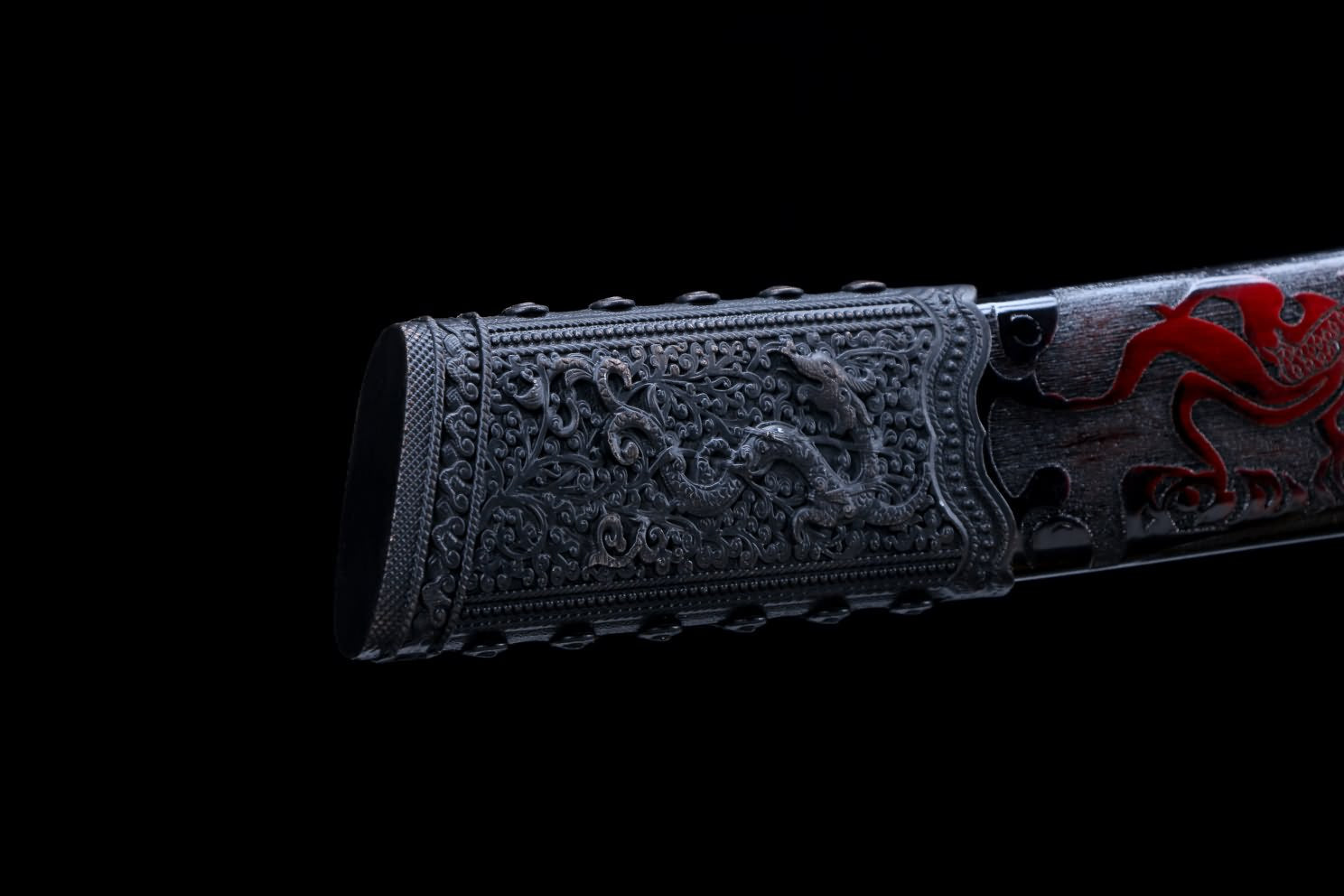 Kangxi Treasure Sword - High Carbon Steel Blade, Solid Wood Carved Scabbard