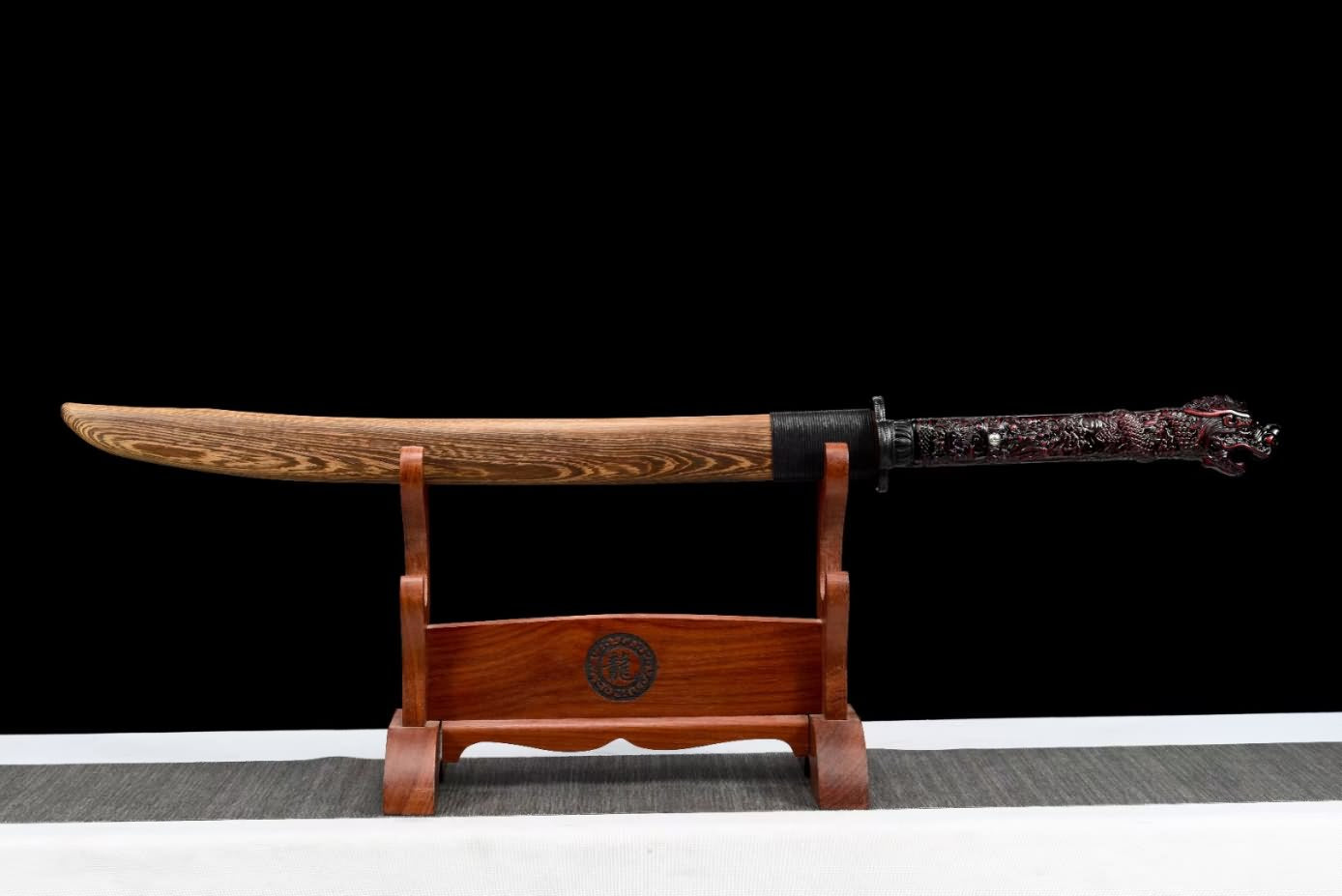 Horn Dao Swords High Carbon Steel Blade,Rosewood Scabbard,Dragon Handle,LOONGSWORD