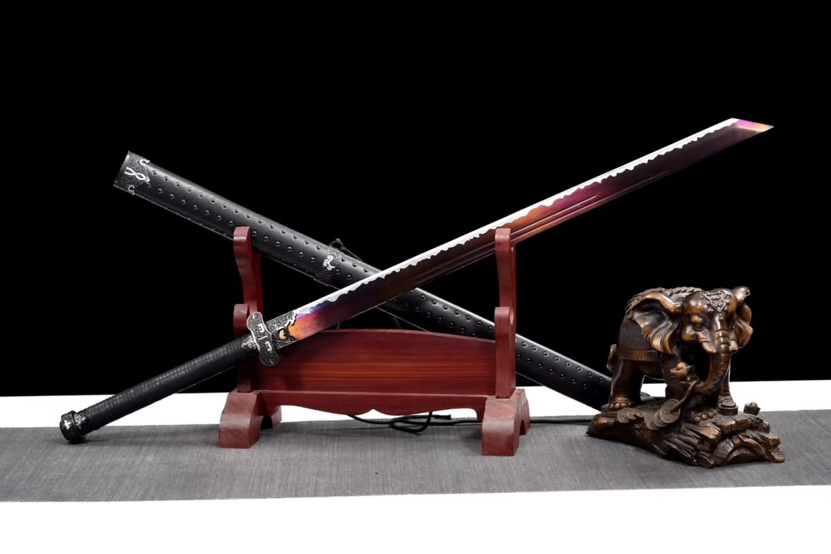 Hand Forged Dao Sword,1060 Carbon Steel red blade,Cut tree