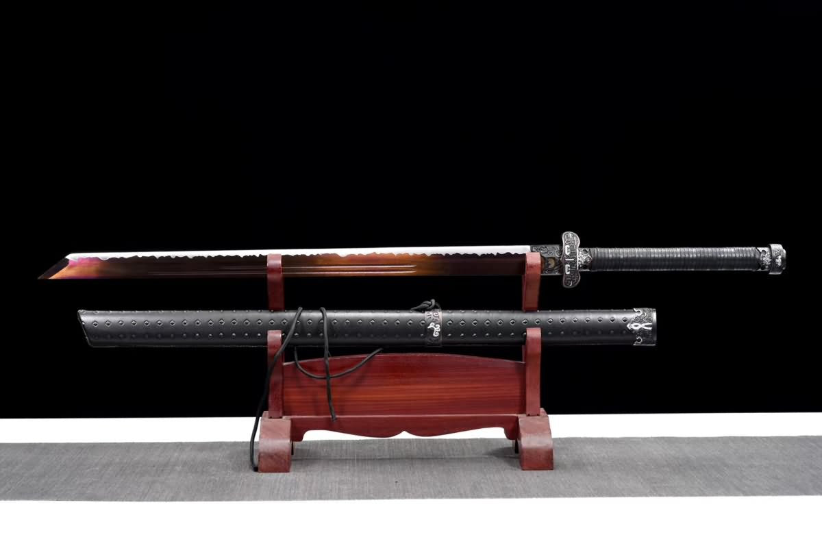 Hand Forged Dao Sword,1060 Carbon Steel red blade,Cut tree