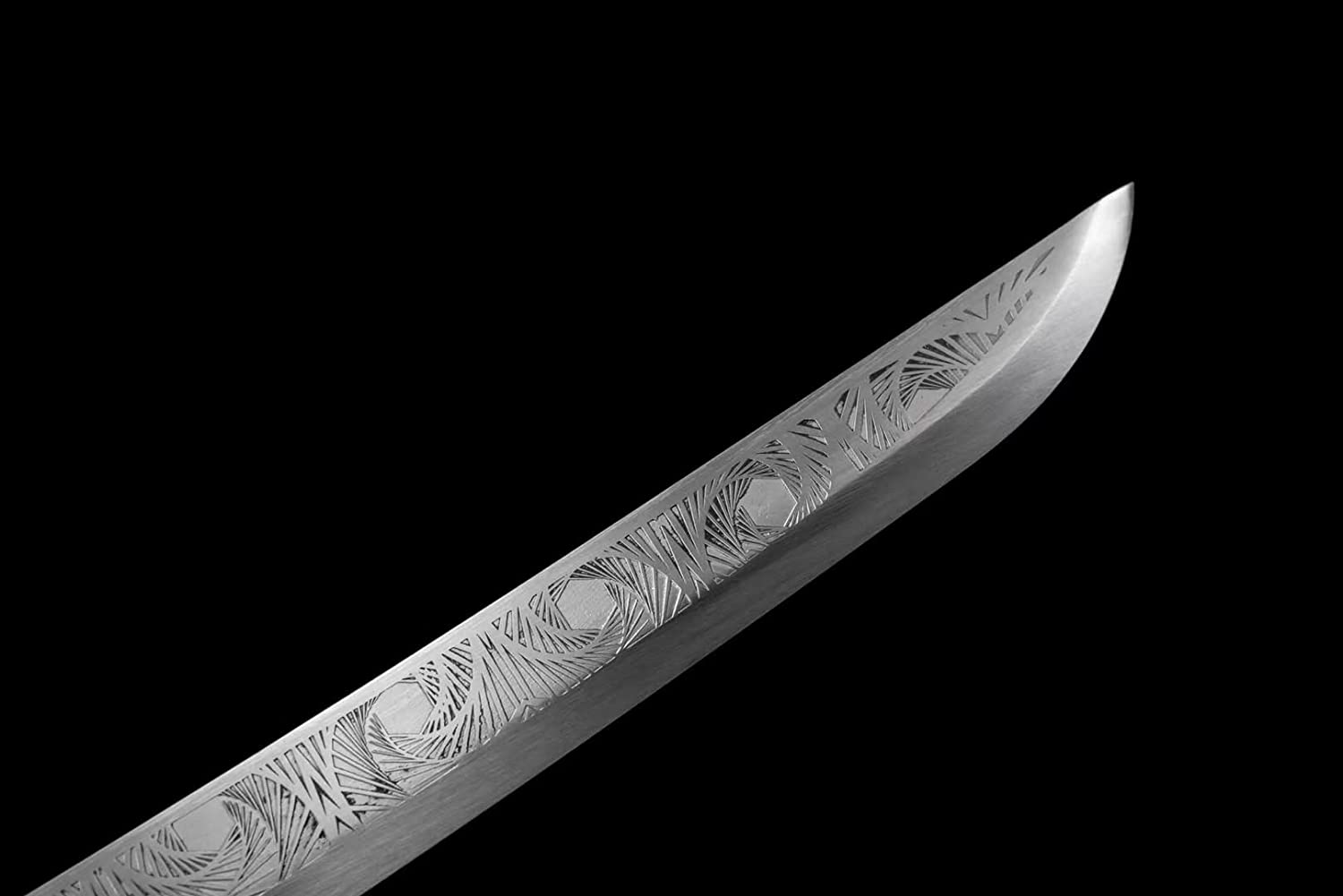 LOONGSWORD,Black Gold dao Swords High Carbon Steel Etch Blades,Alloy Fittings