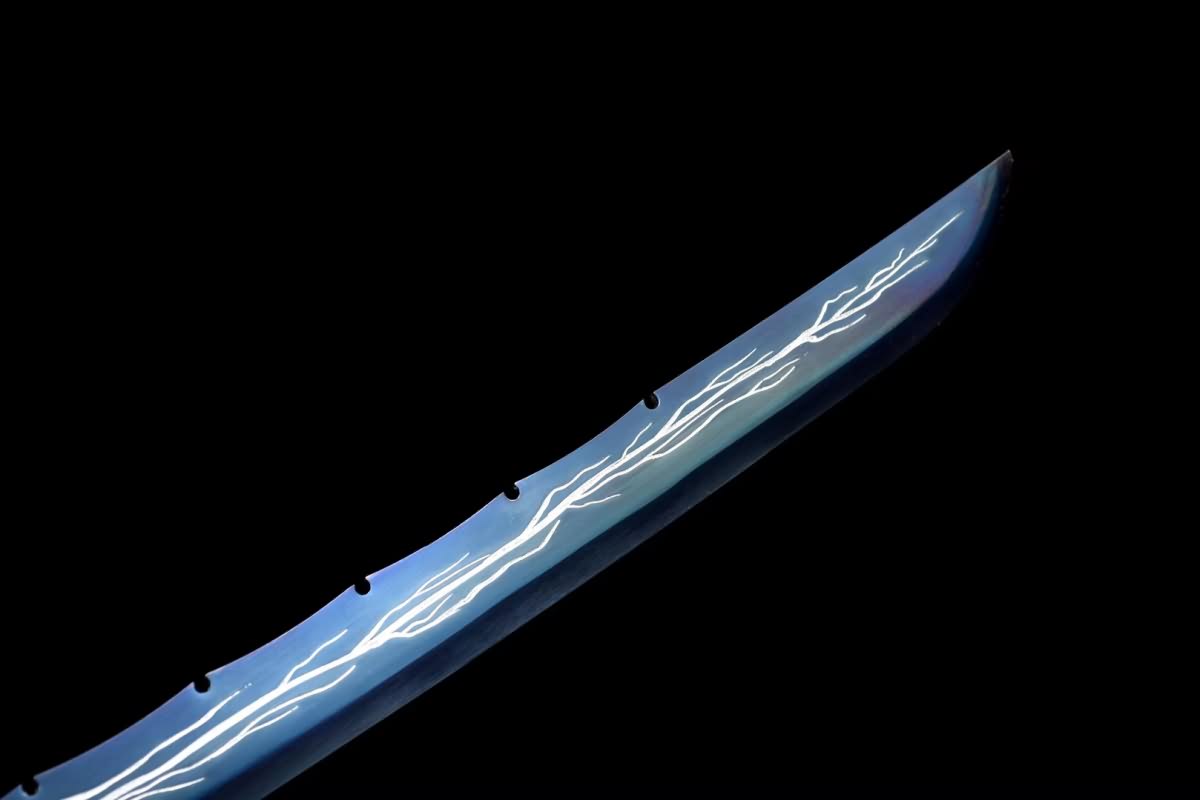 Wolf Head Machete,Dao sworde Real(High Carbon Steel,Blue Blade and Scabbard) Battle Ready,Chinese Sword