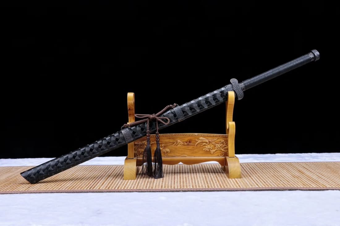 Broadsword,Damascus steel blade,Leather scabbard,Chinese sword - Chinese sword shop