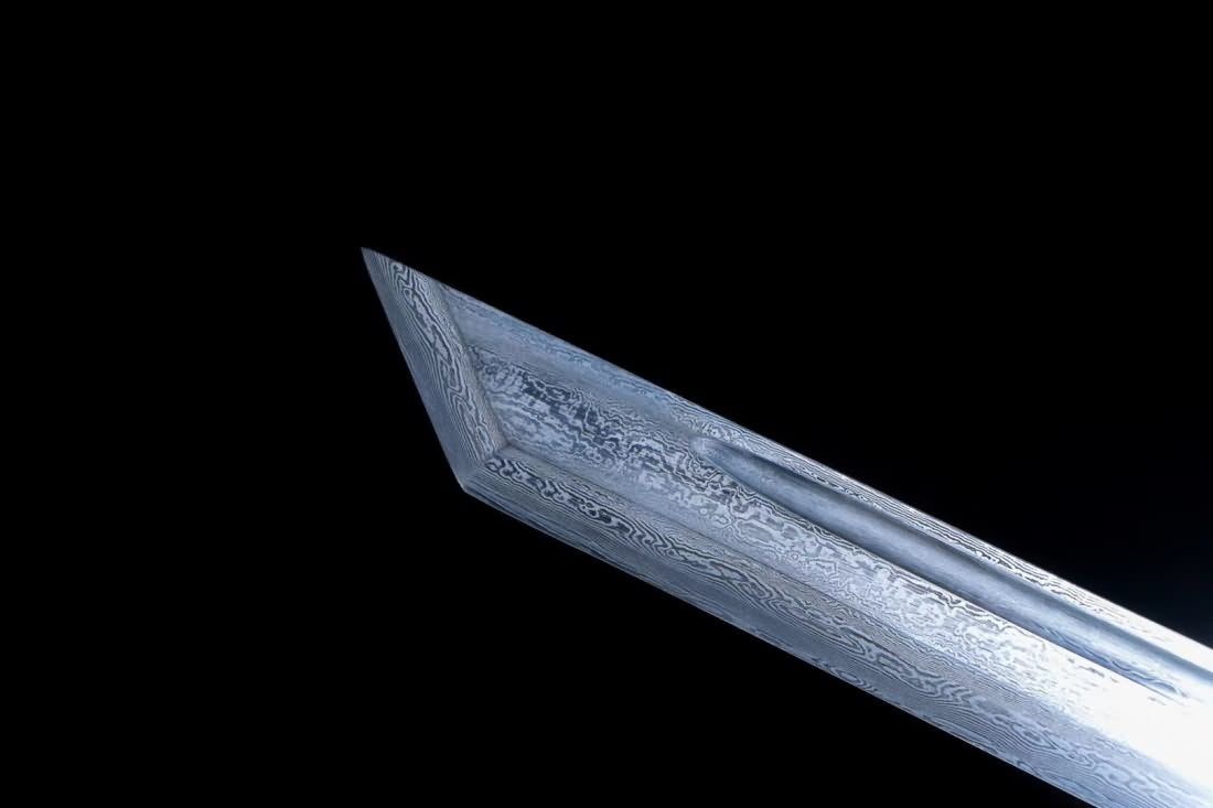 Broadsword,Damascus steel blade,Leather scabbard,Chinese sword - Chinese sword shop