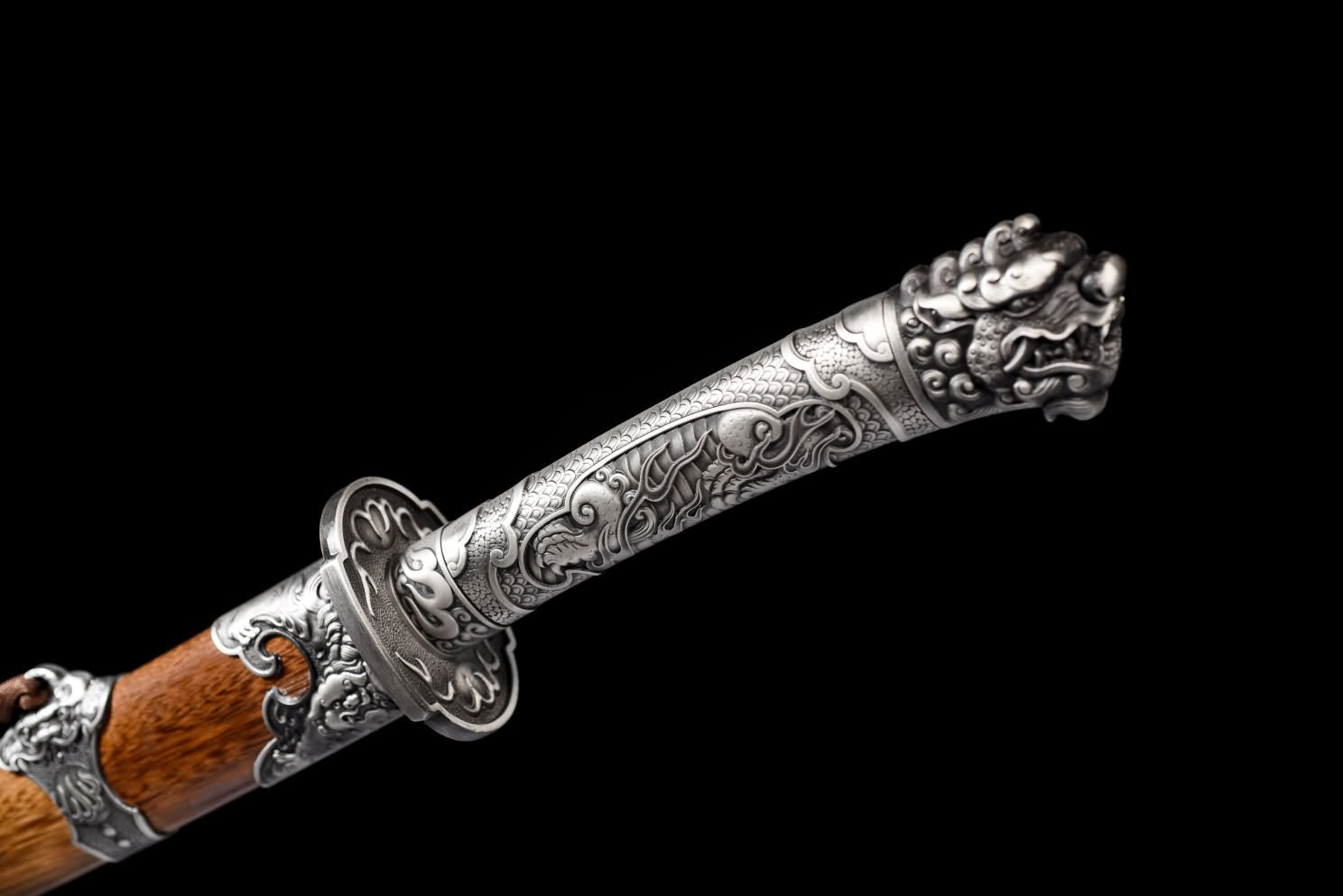 Hand Forged Qing dao Sword-Forged Damascus Steel Blade with Alloy Fittings-Battle Ready