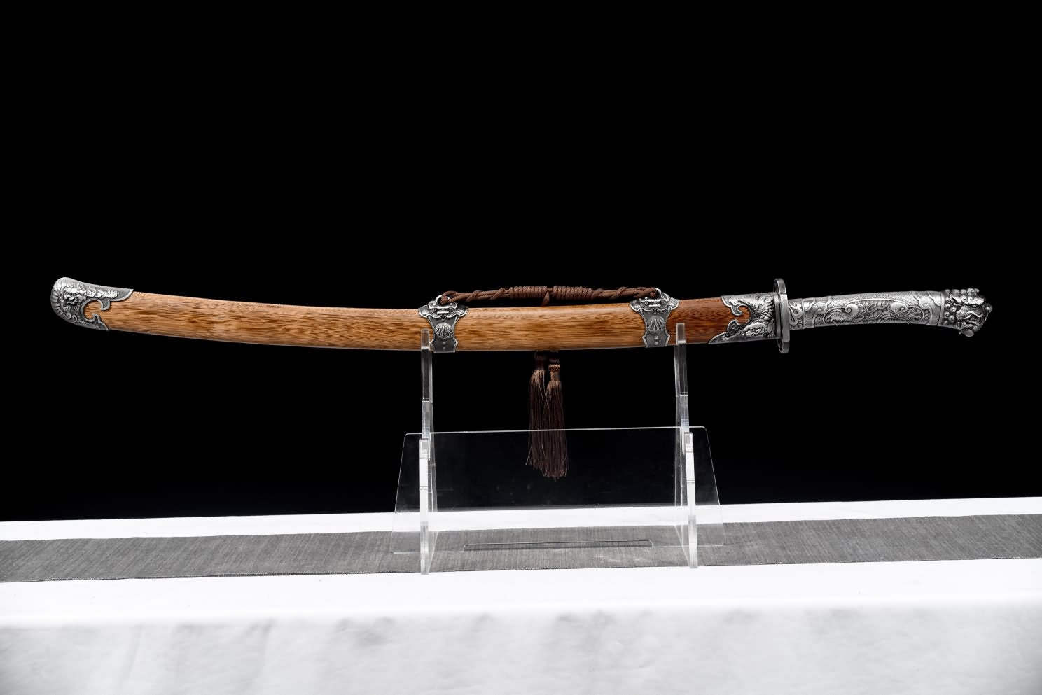 Hand Forged Qing dao Sword-Forged Damascus Steel Blade with Alloy Fittings-Battle Ready