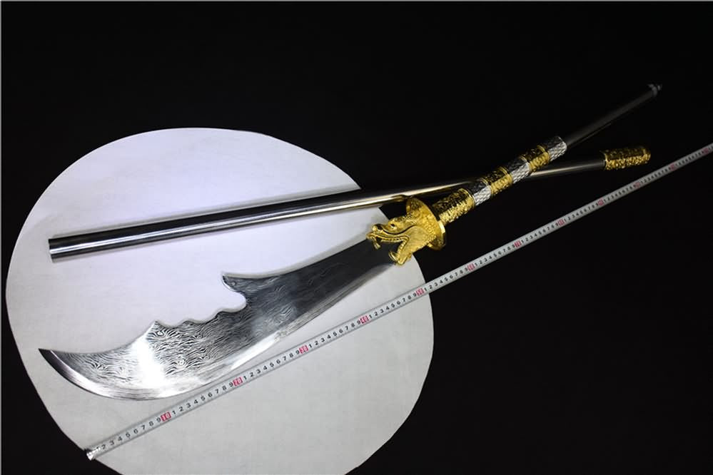 Kwan dao,Guan dao,High carbon steel,Patterned blade - Chinese sword shop