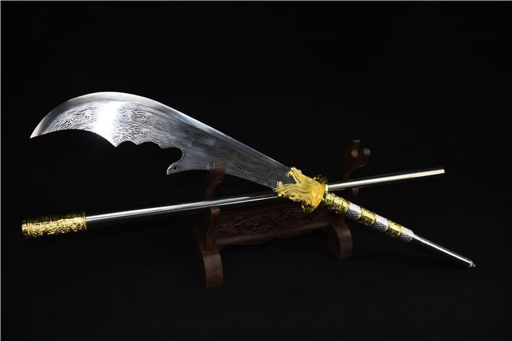 Kwan dao,Guan dao,High carbon steel,Patterned blade - Chinese sword shop