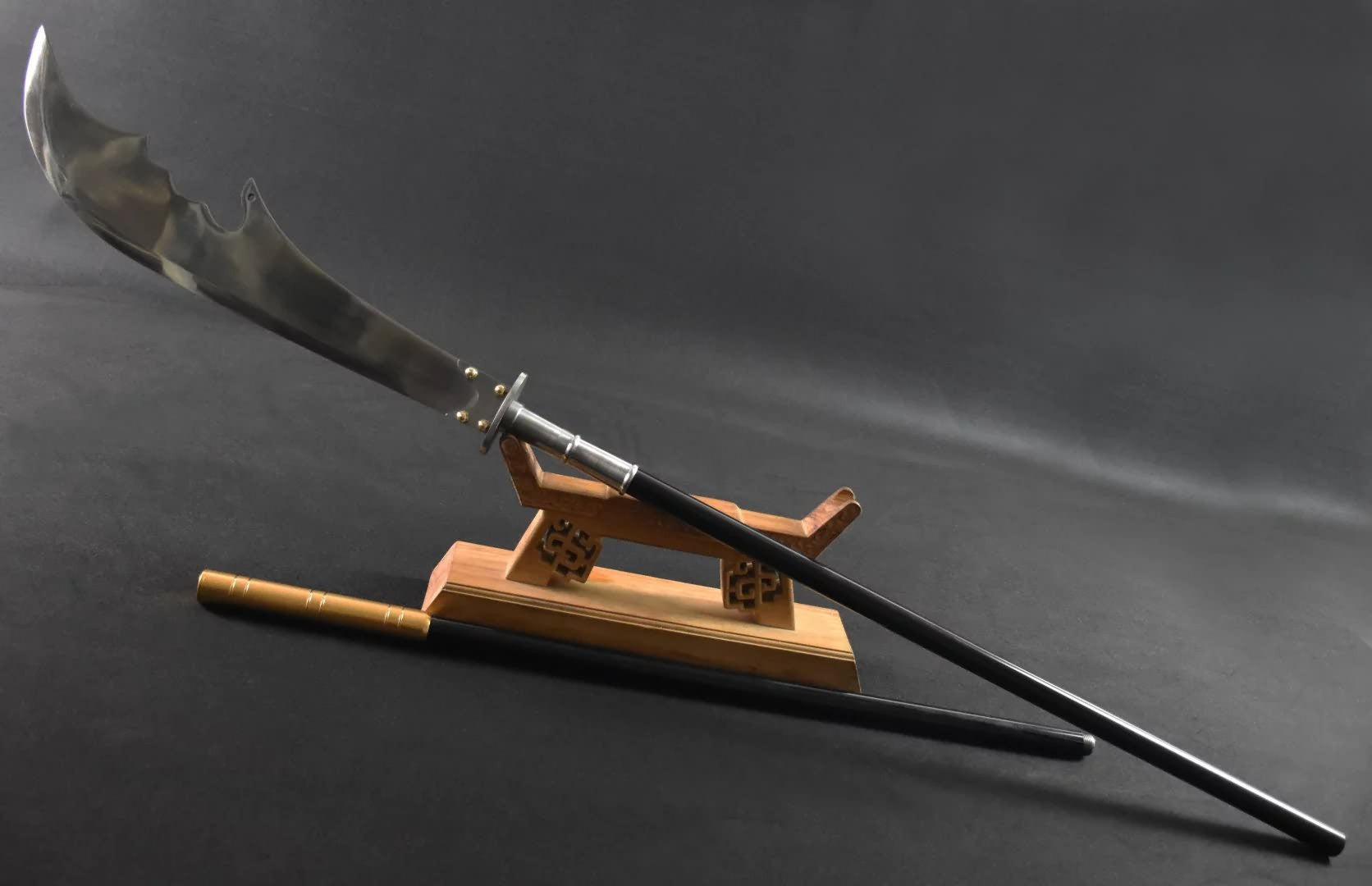 Guan Gong,Moon Broadsword/High carbon steel blade,Stainless steel rod - Chinese sword shop