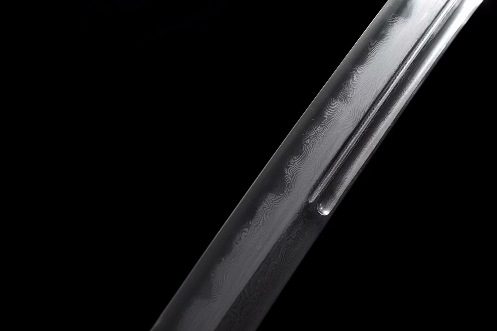 Black gold sword,Damascus steel turn blade,Brass fittings - Chinese sword shop