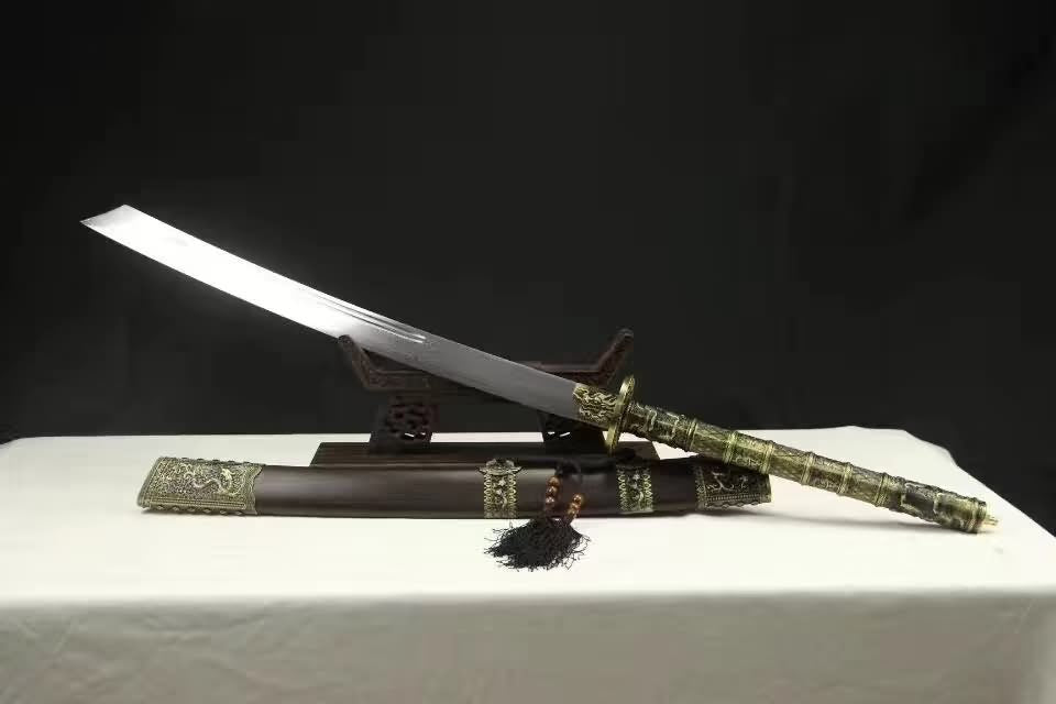 Kangxi baodao,Handmade Damascus steel blade,Alloy,Rosewood - Chinese sword shop