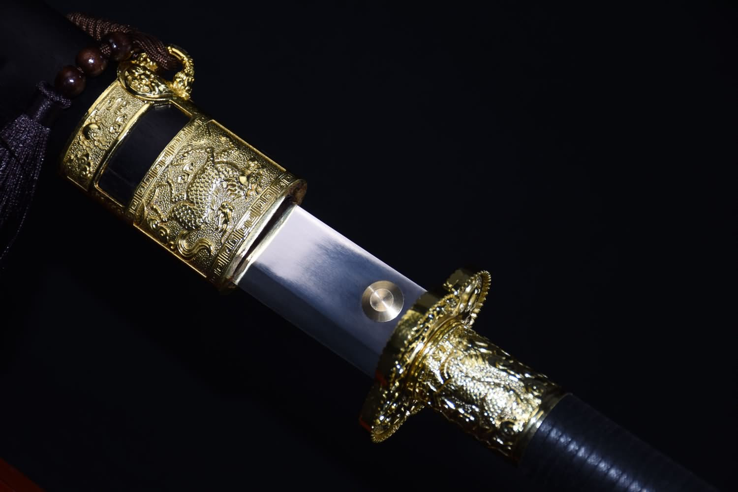 Broadsword dao,High carbon steel blade,Black wood,Alloy - Chinese sword shop