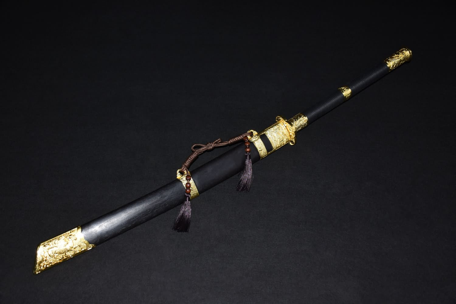 Broadsword dao,High carbon steel blade,Black wood,Alloy - Chinese sword shop