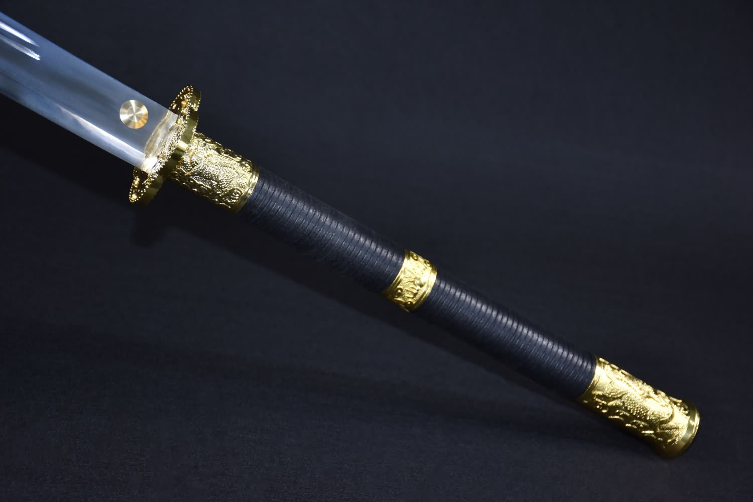 Broadsword dao,High carbon steel blade,Black wood,Alloy - Chinese sword shop