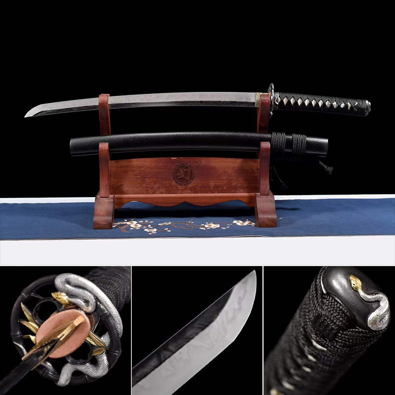 Hand Forged Japanese Wakizashi Python Serpent