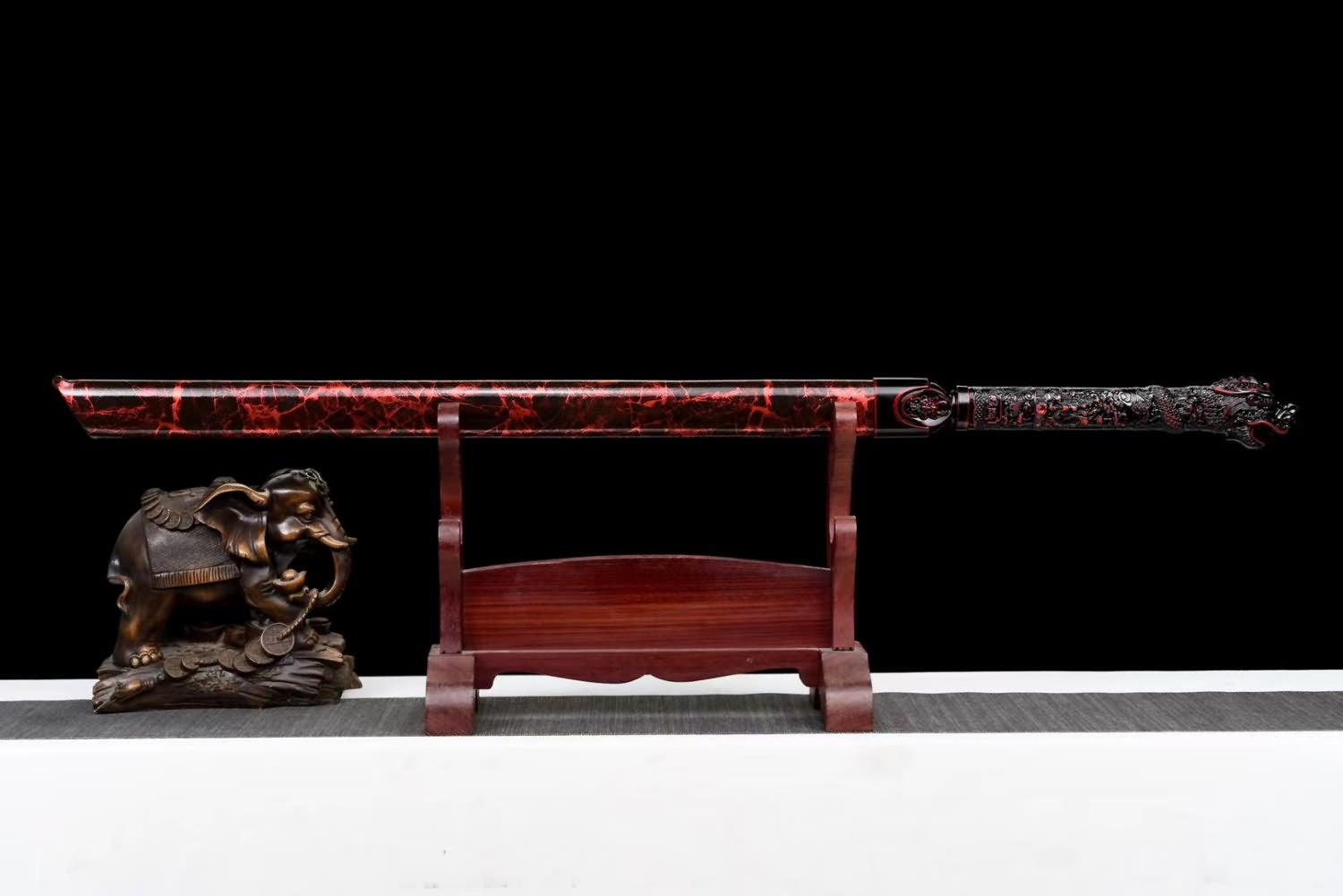 Loong Saber Sword Real Forged High Carbon Steel red Blade,Alloy Fittings