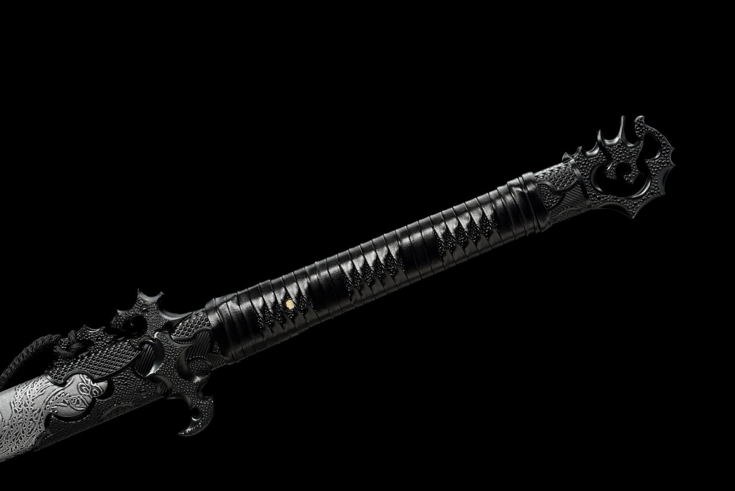 LOONGSWORD Dragon Tang dao Sword,Hand Forged High Carbon Steel Etched Blade,Alloy Fittings