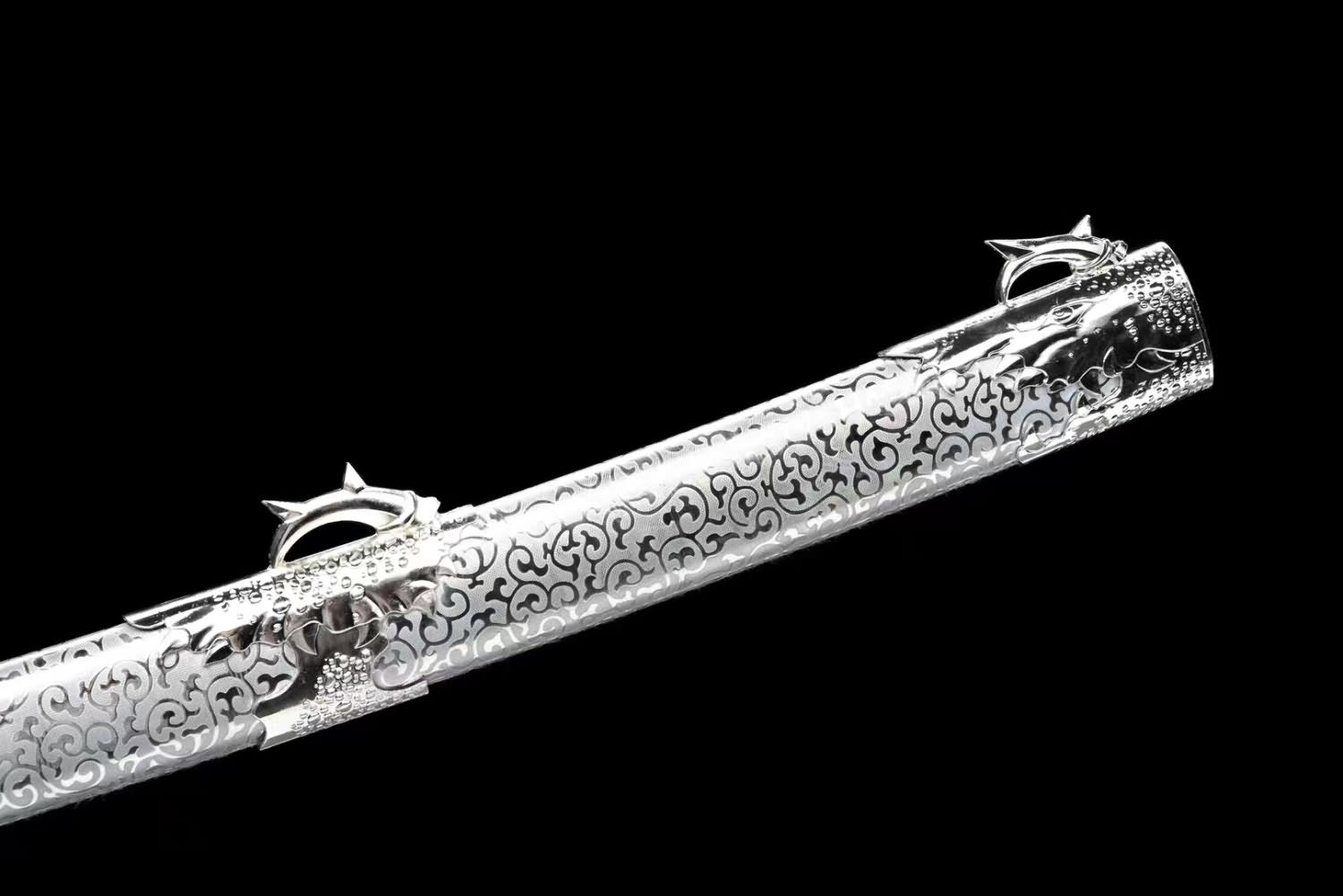 LOONGSWORD,Dragon Claw Tang dao Forged High Carbon Steel Blade,Alloy Fittings,Solid Wood Scabbard