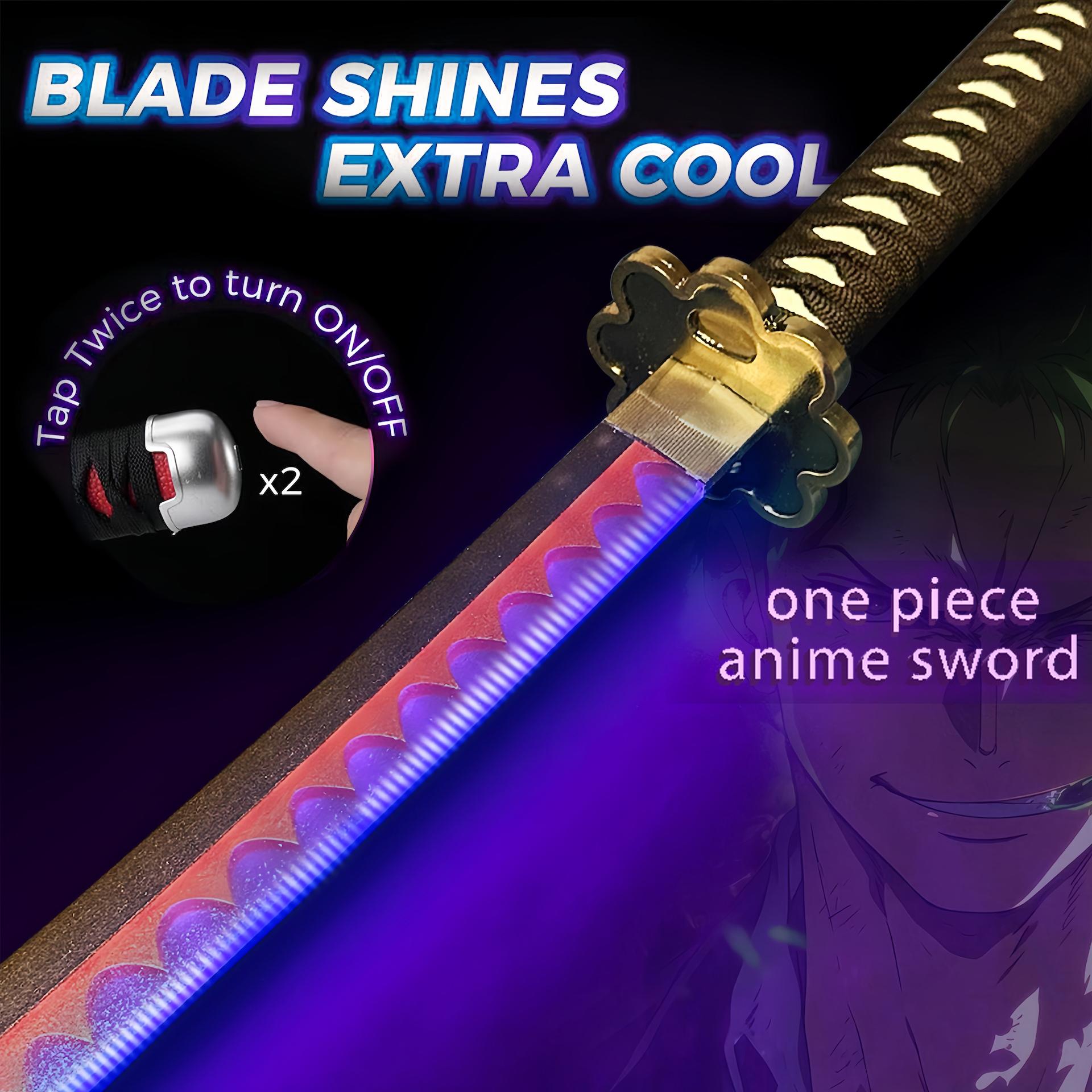 ONE PIECE Cosplay Katana Laser Toys Glowing Sword Roronoa Zoro Kamado Tanjirou Blade（Wood + Acrylic）