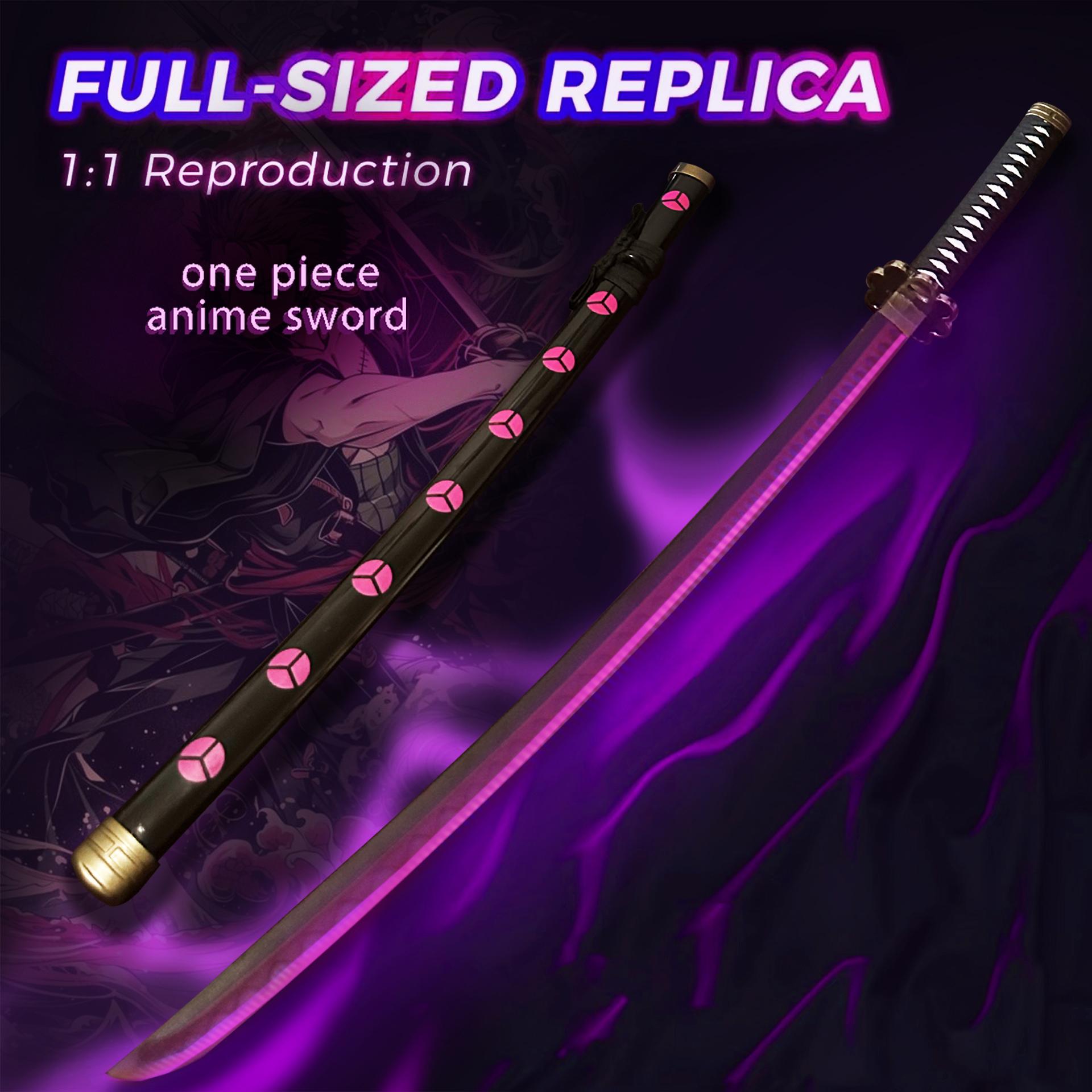 ONE PIECE Cosplay Katana Laser Toys Glowing Sword Roronoa Zoro Kamado Tanjirou Blade（Wood + Acrylic）