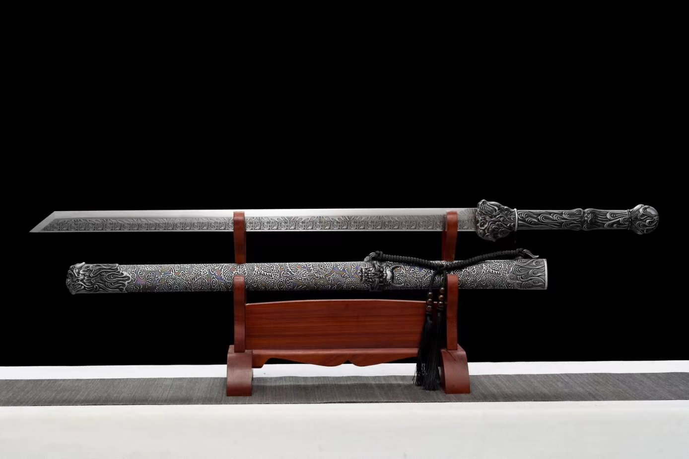 chinese sword,Tang dao,Tactical Sword High Carbon Steel Etching Blade,Alloy Fittings,LOONGSWORD