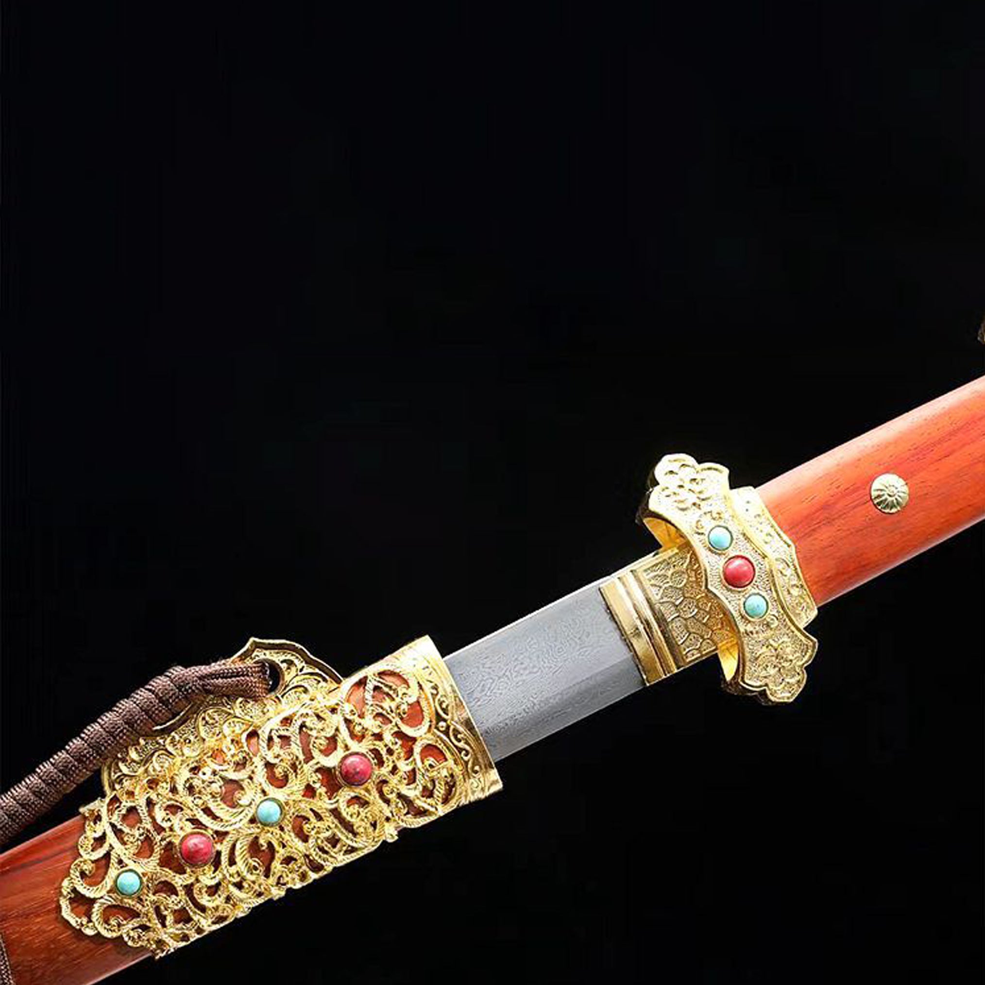 Hand Forged Sleeping Dragon's Wake Tang Heng sword(Damascus steel)
