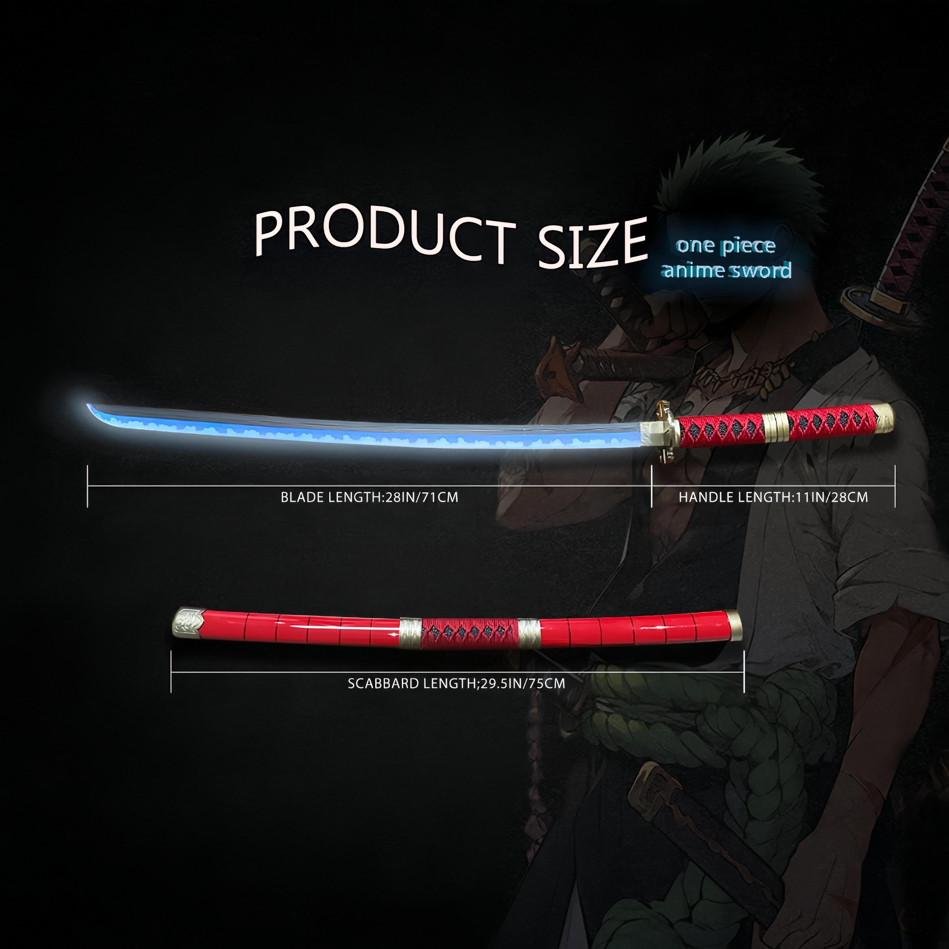 ONE PIECE Cosplay Katana Laser Toys Glowing Sword Roronoa Zoro Sandai kitetsu Blade（Wood + Acrylic）