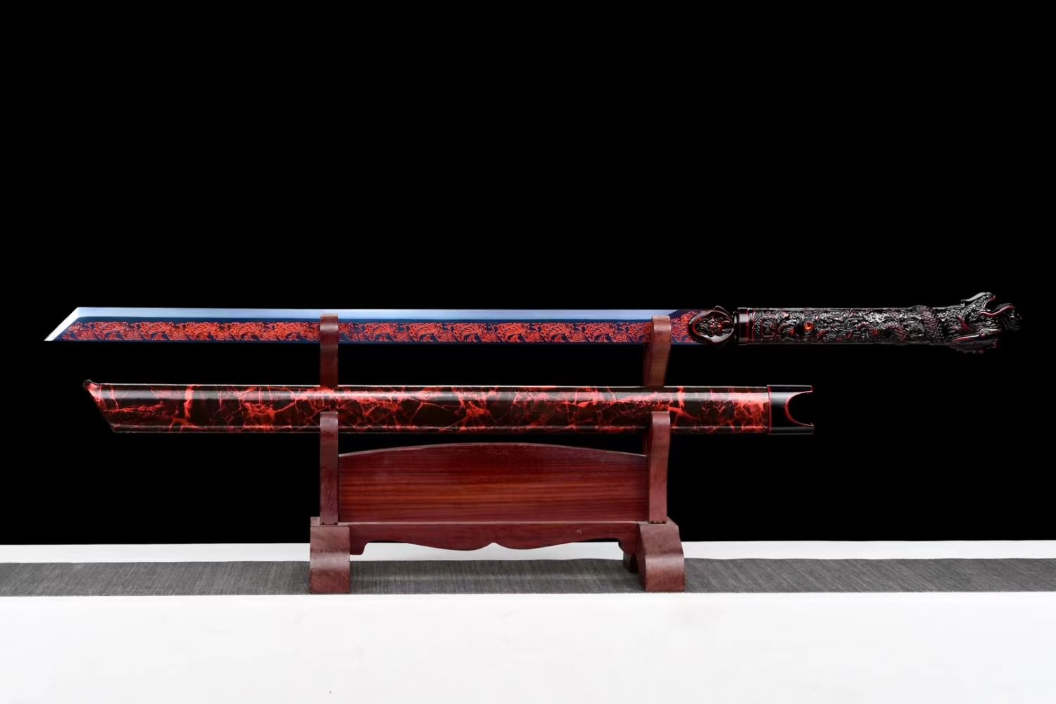Loong Saber Sword Real Forged High Carbon Steel red Blade,Alloy Fittings