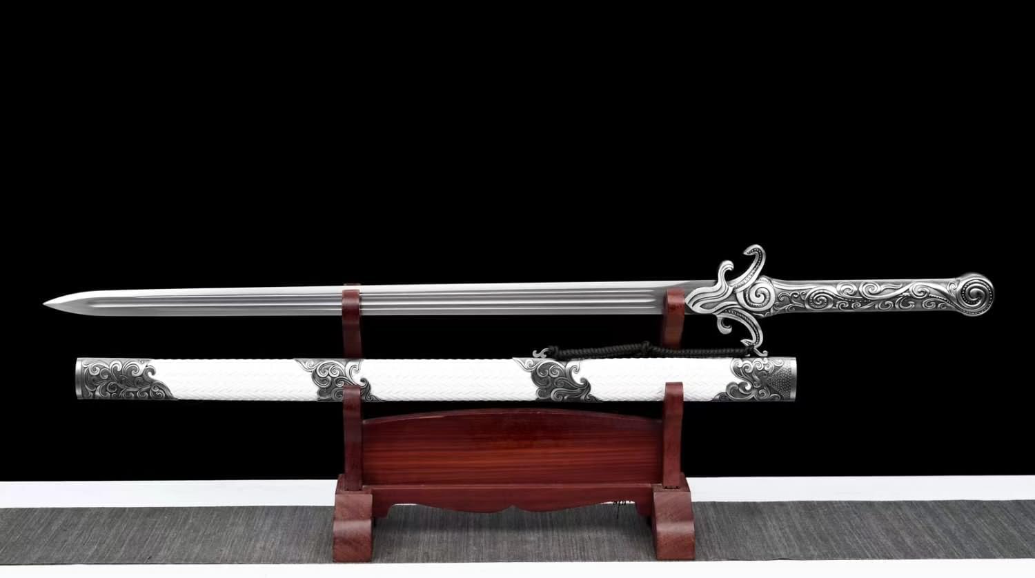 Hand Forged  Ancient Chinese Sword han jian-Forged High Carbon Steel Blade,Alloy Handle（1045 Carbon Steel）