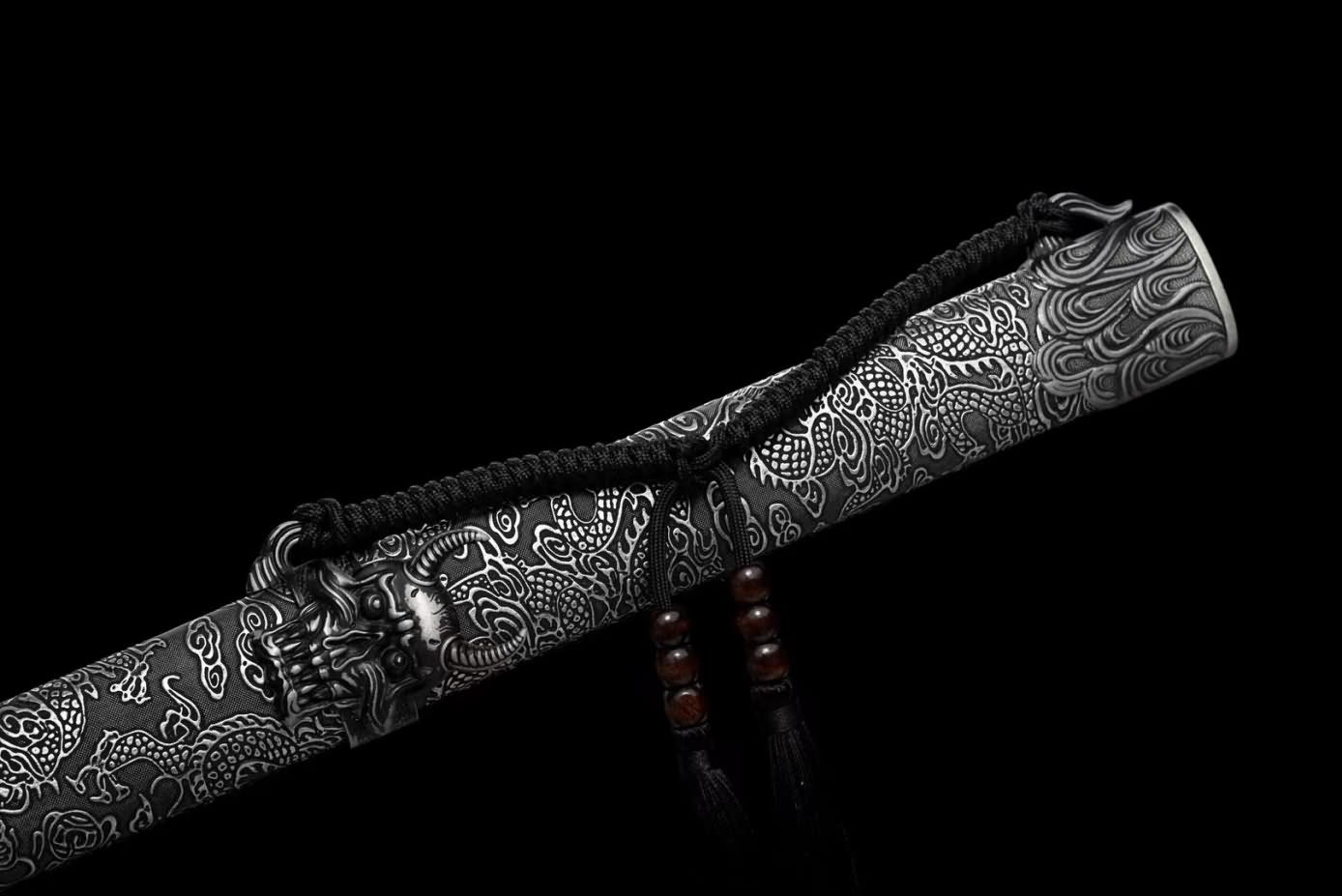 chinese sword,Tang dao,Tactical Sword High Carbon Steel Etching Blade,Alloy Fittings,LOONGSWORD