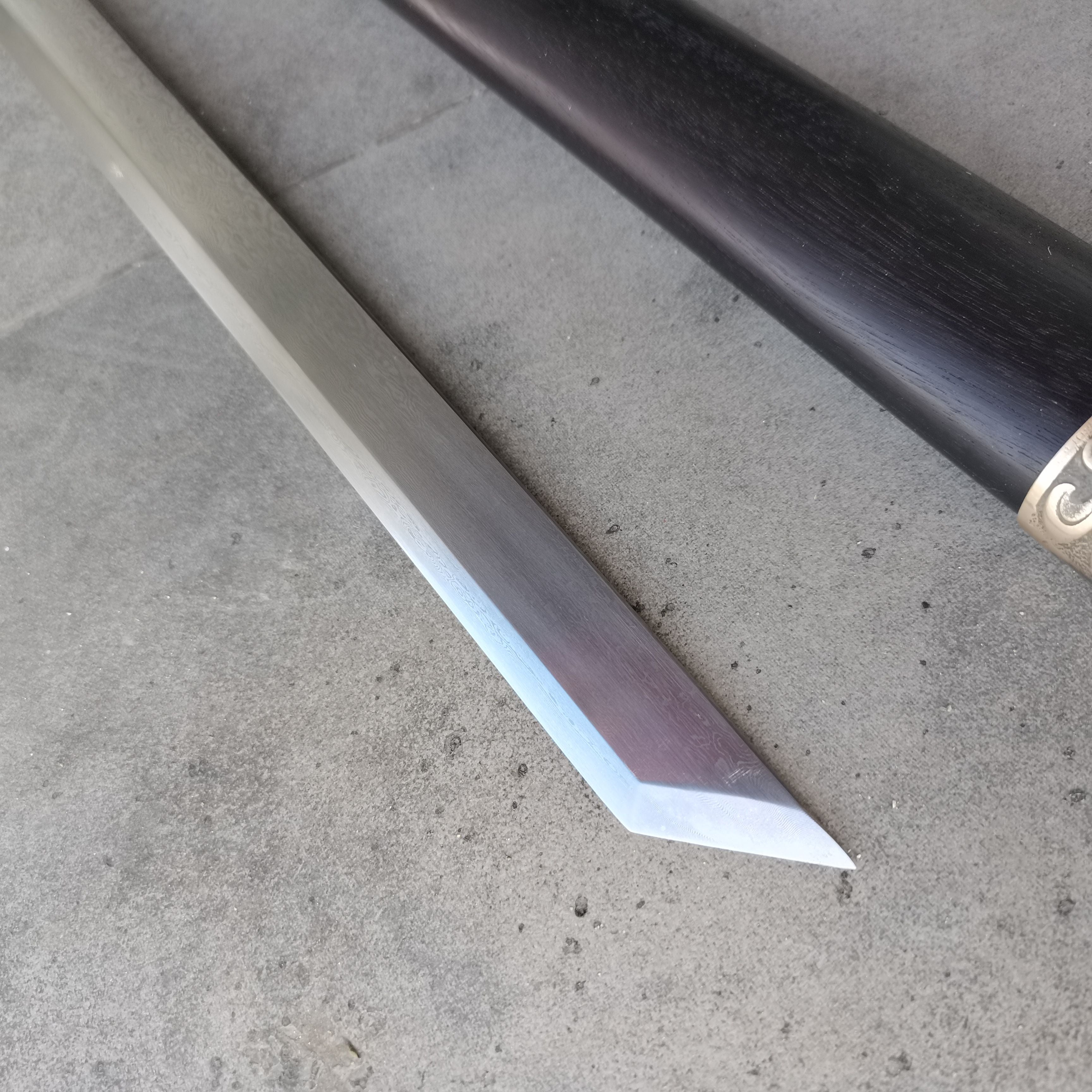 Hand Forged Blackwood Tang Heng sword(Damascus steel)